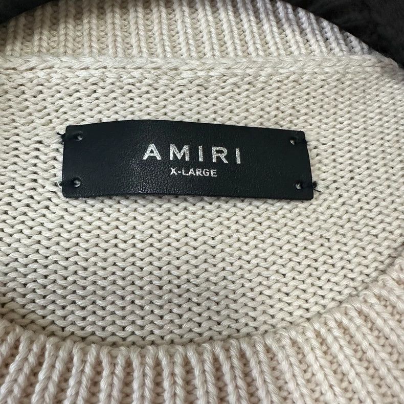 Amiri Amiri chest letter logo jacquard fringed distressed sweate Size US XL / EU 56 / 4 - 6 Thumbnail