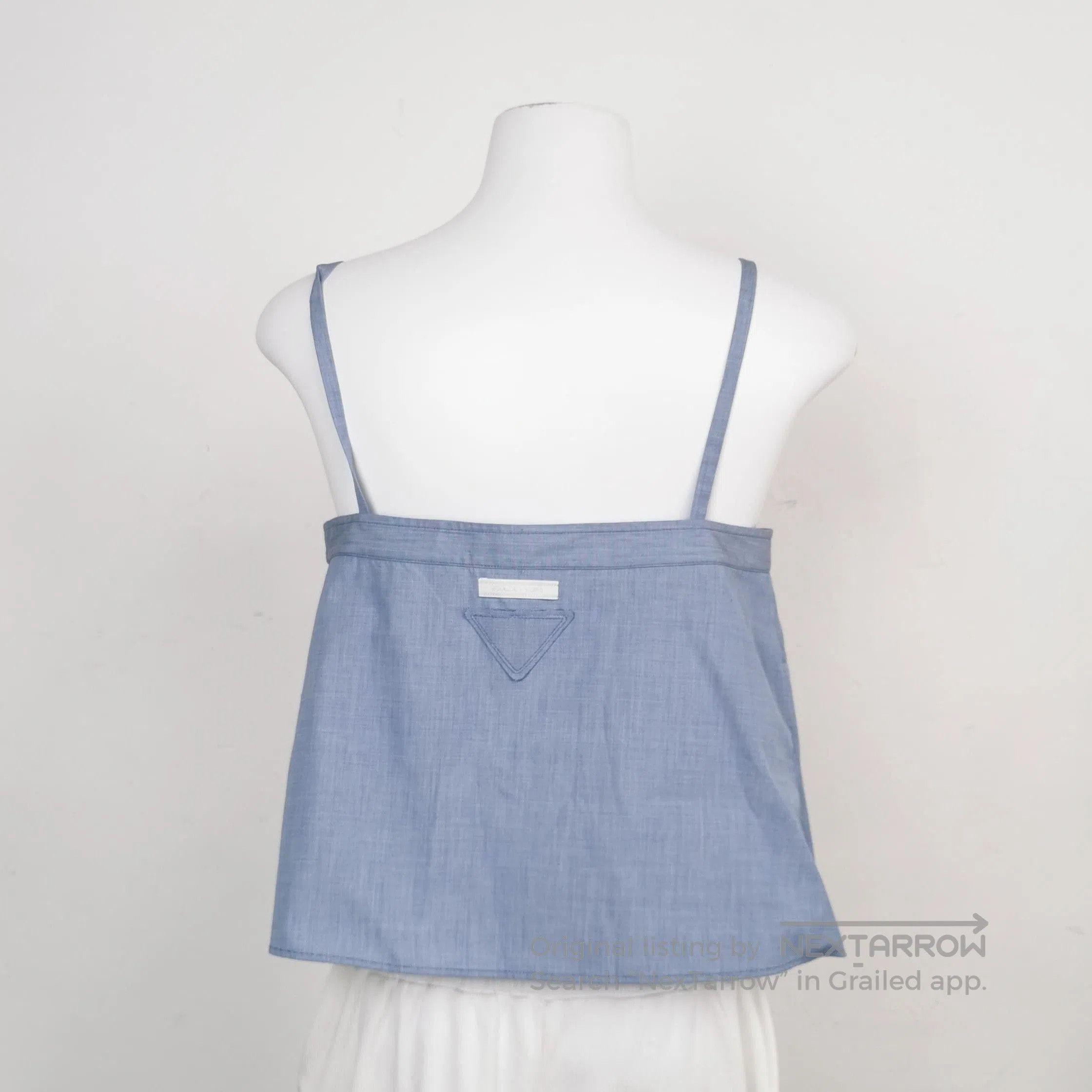 Prada Prada Cotton Triangle Logo Strapped Top . Size XS / US 0-2 / IT 36-38 - 2 Thumbnail