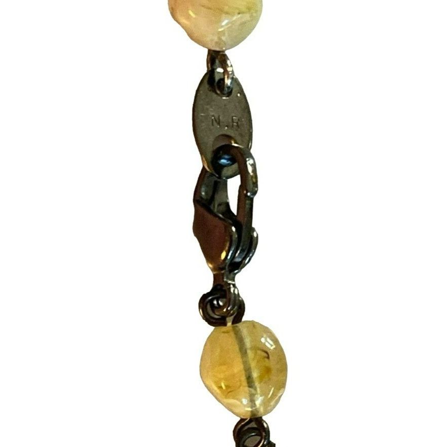 Other Vintage Avon signed N.R. Nina Ricci Yellow & Brown Beaded Ne Size ONE SIZE - 8 Thumbnail
