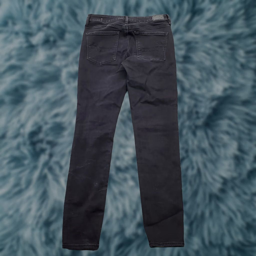 American Eagle Outfitters American Eagle Outfitters Skinny Jeans Womens 8 Black Denim Stretch Distressed Regular Fit Size 30" / US 8 / IT 44 - 1 Thumbnail