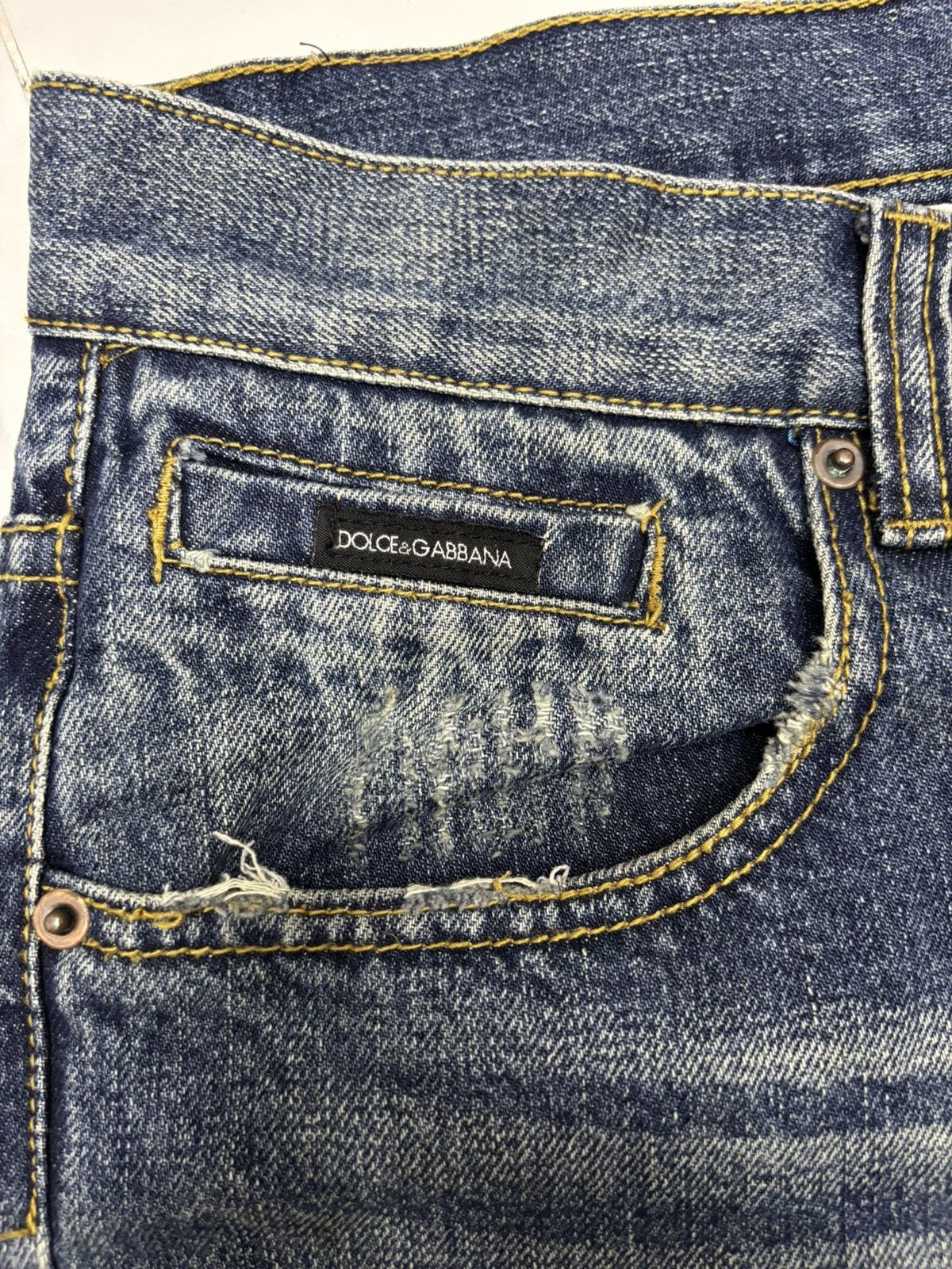 Dolce & Gabbana Dolce & Gabbana 🇮🇹 Distressed ZigZag Denim Jeans Rare Size US 36 / EU 52 - 10 Thumbnail
