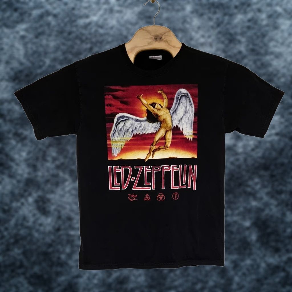 Hanes VINTAGE Led Zeppelin ZOSO Swan Song Black Album Band T Shirt Mens Medium Black Hanes M Shirt Size US M / EU 48-50 / 2 - 1 Thumbnail