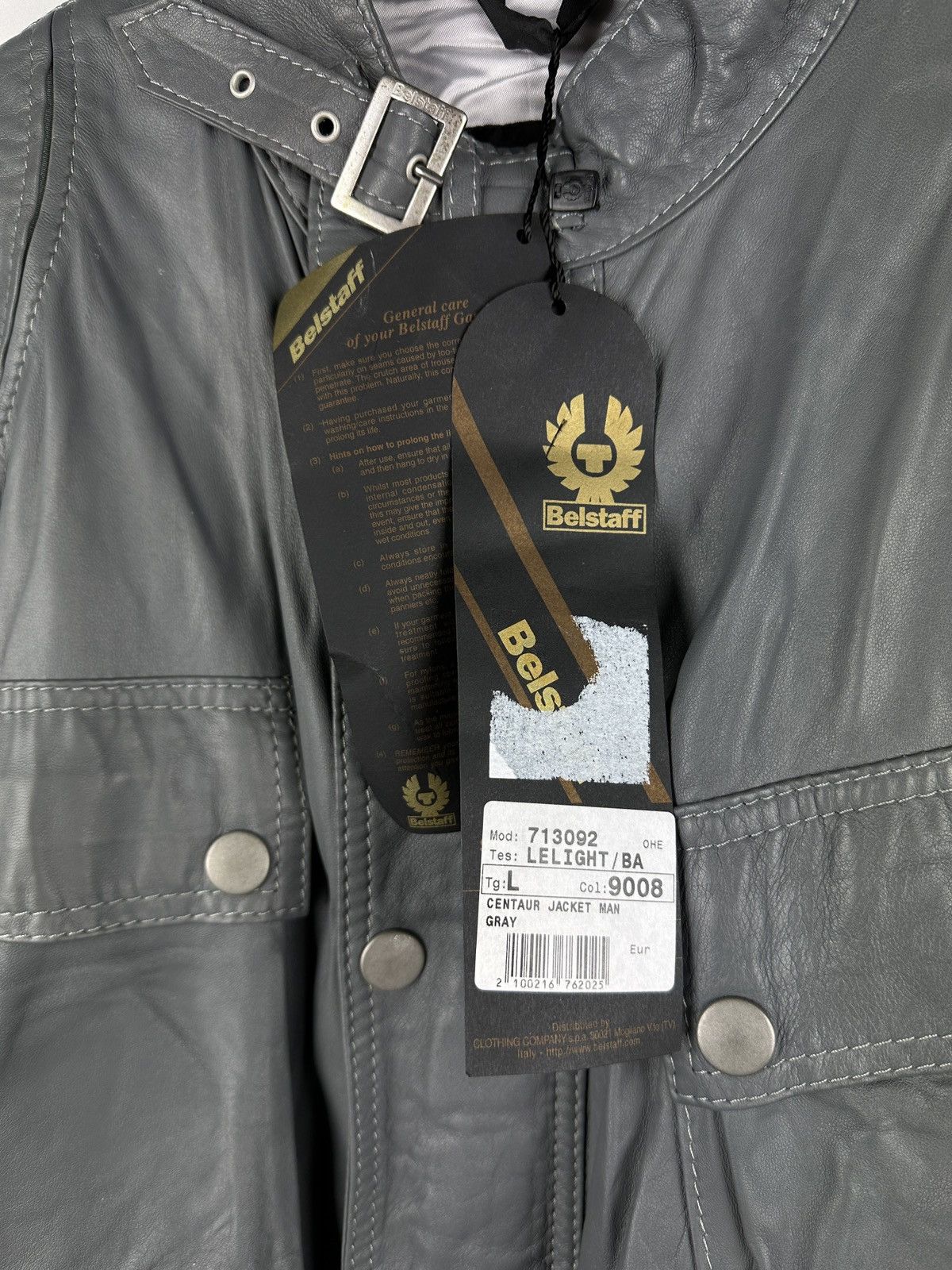Belstaff NWT Belstaff Centaur Gray Belted Leather Jacket Man Size US L / EU 52-54 / 3 - 7 Thumbnail