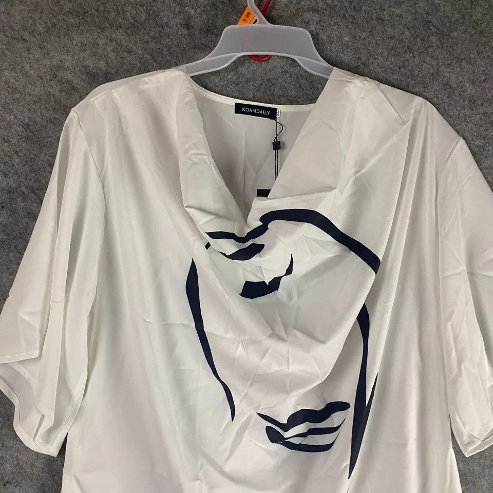 Other Koandaily Blouse Women's Extra Large Short Sleeve NWT White Size XL / US 12-14 / IT 48-50 - 2 Thumbnail
