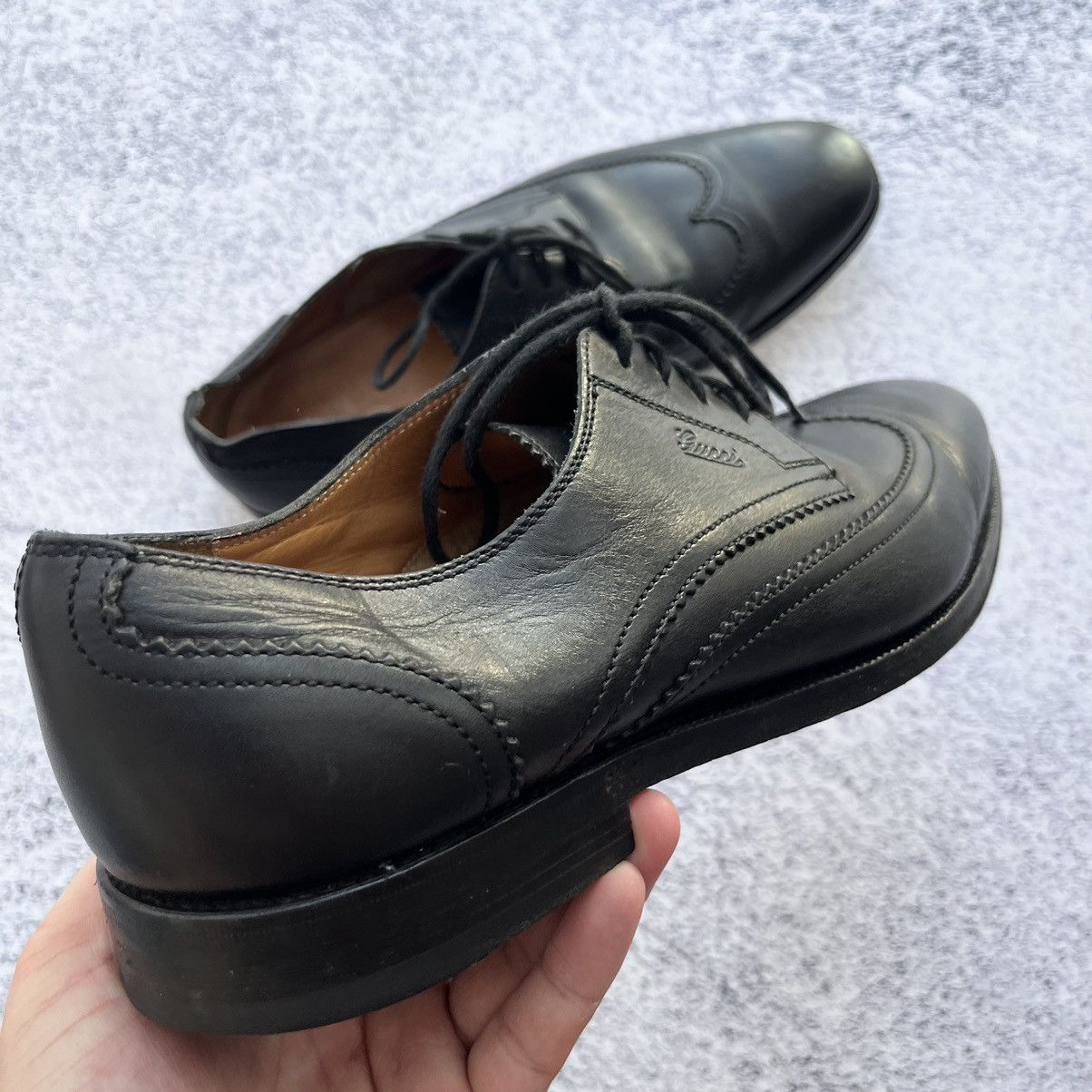 Designer × Gucci Gucci wingtip Oxfords Derby Brogue Leather shoes Size US 9 / EU 42 - 11 Thumbnail