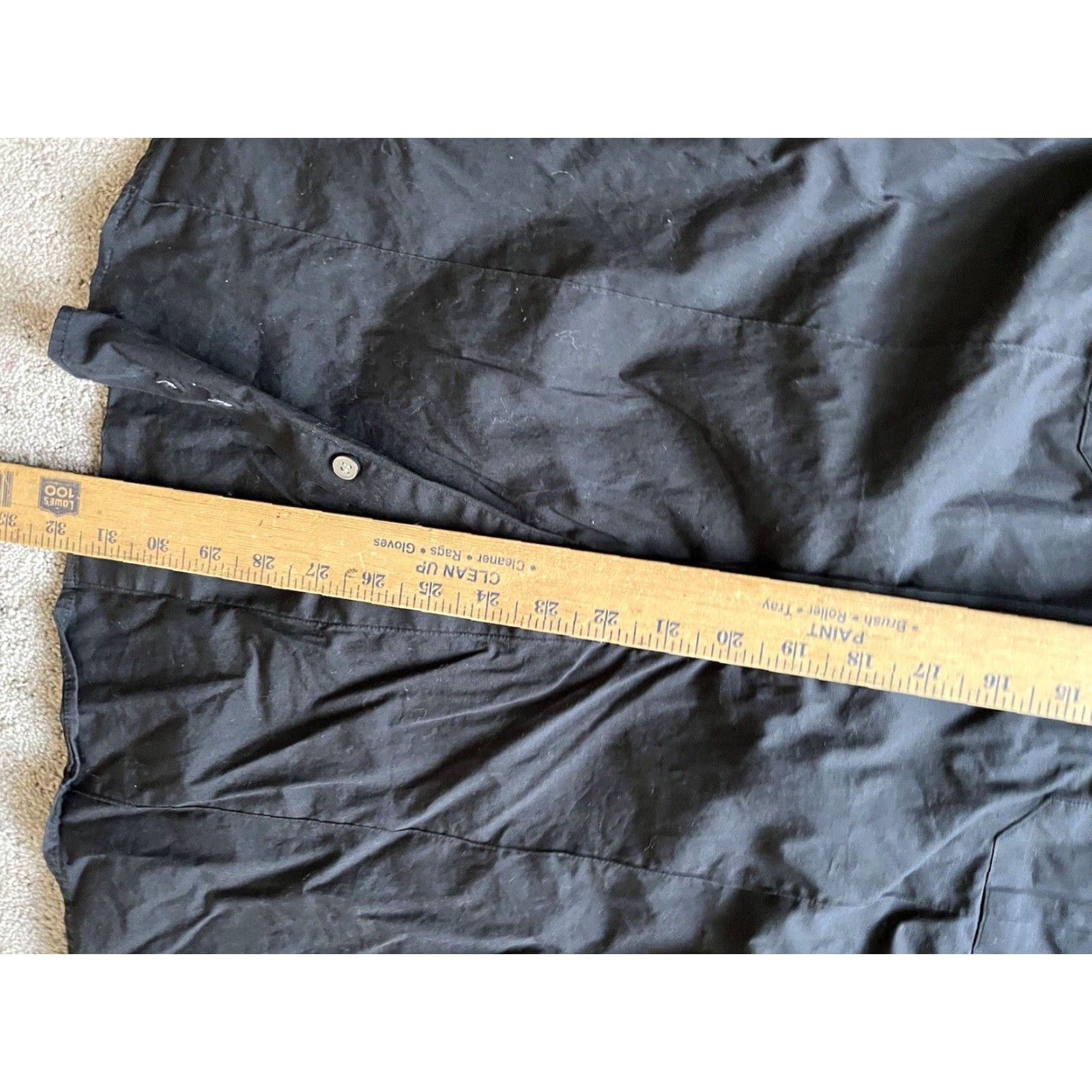 Express VINTAGE Express Men's Dress Shirt XL Black Solid Cotton Business Casual Long Sleeve Size 46R - 5 Thumbnail