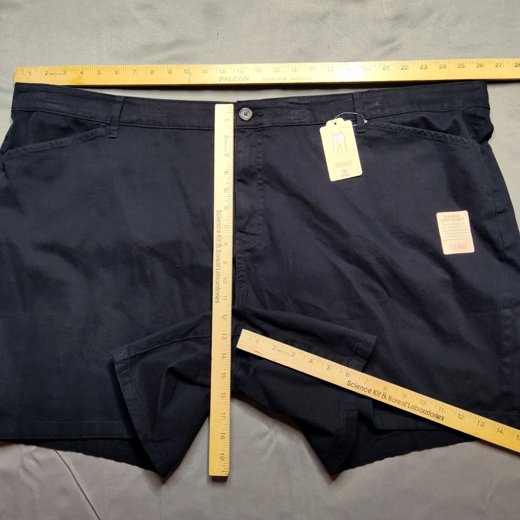 Vintage St Johns Bay Women Plus 30W Black Secretly Slender 7" Shorts NEW Size 30" / US 8 / IT 44 - 3 Thumbnail