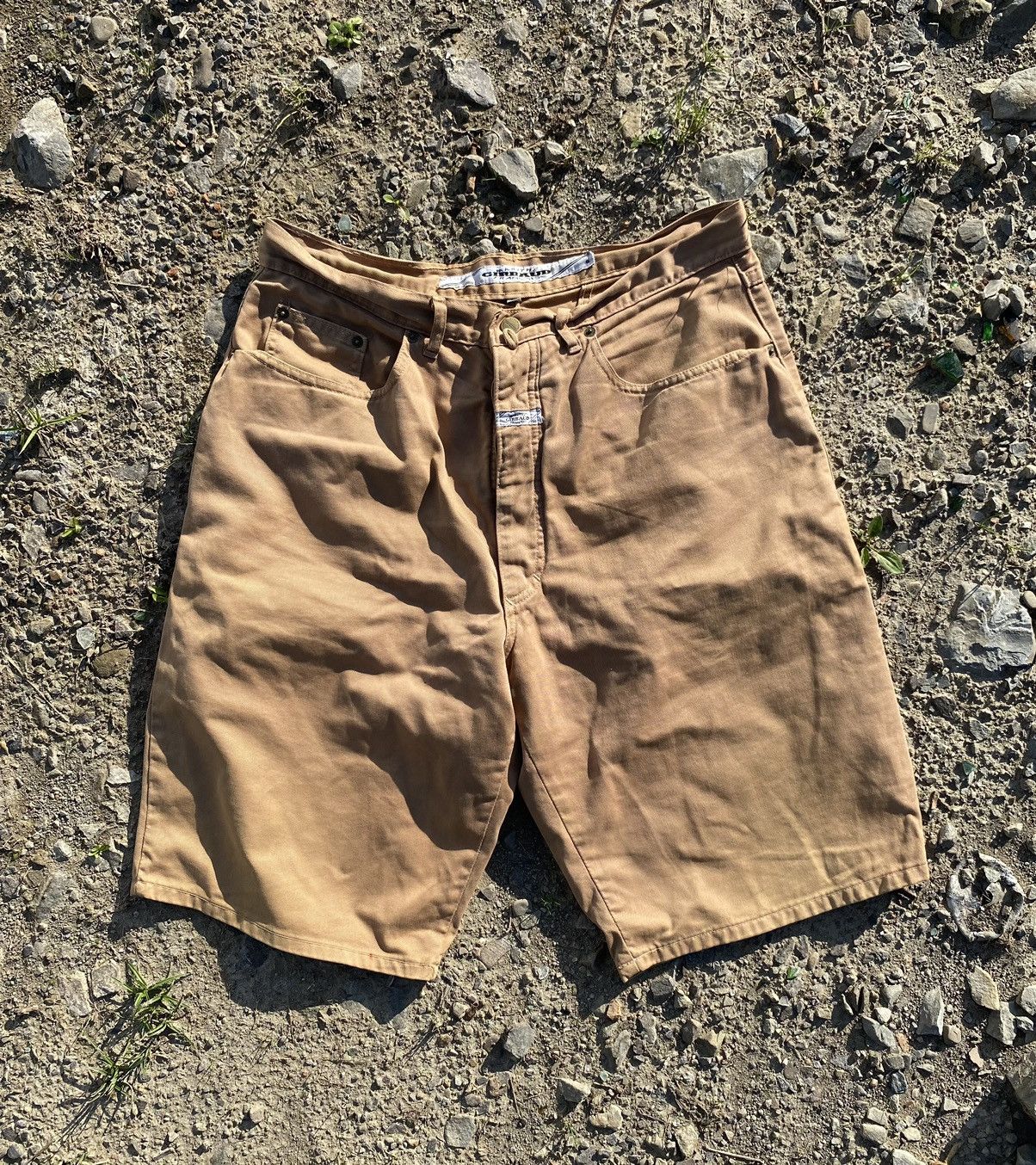 Marithe + Francois Girbaud Martihe Gibraud Francois – Beige Work Shorts (Size 33) Size US 33 - 1 Thumbnail