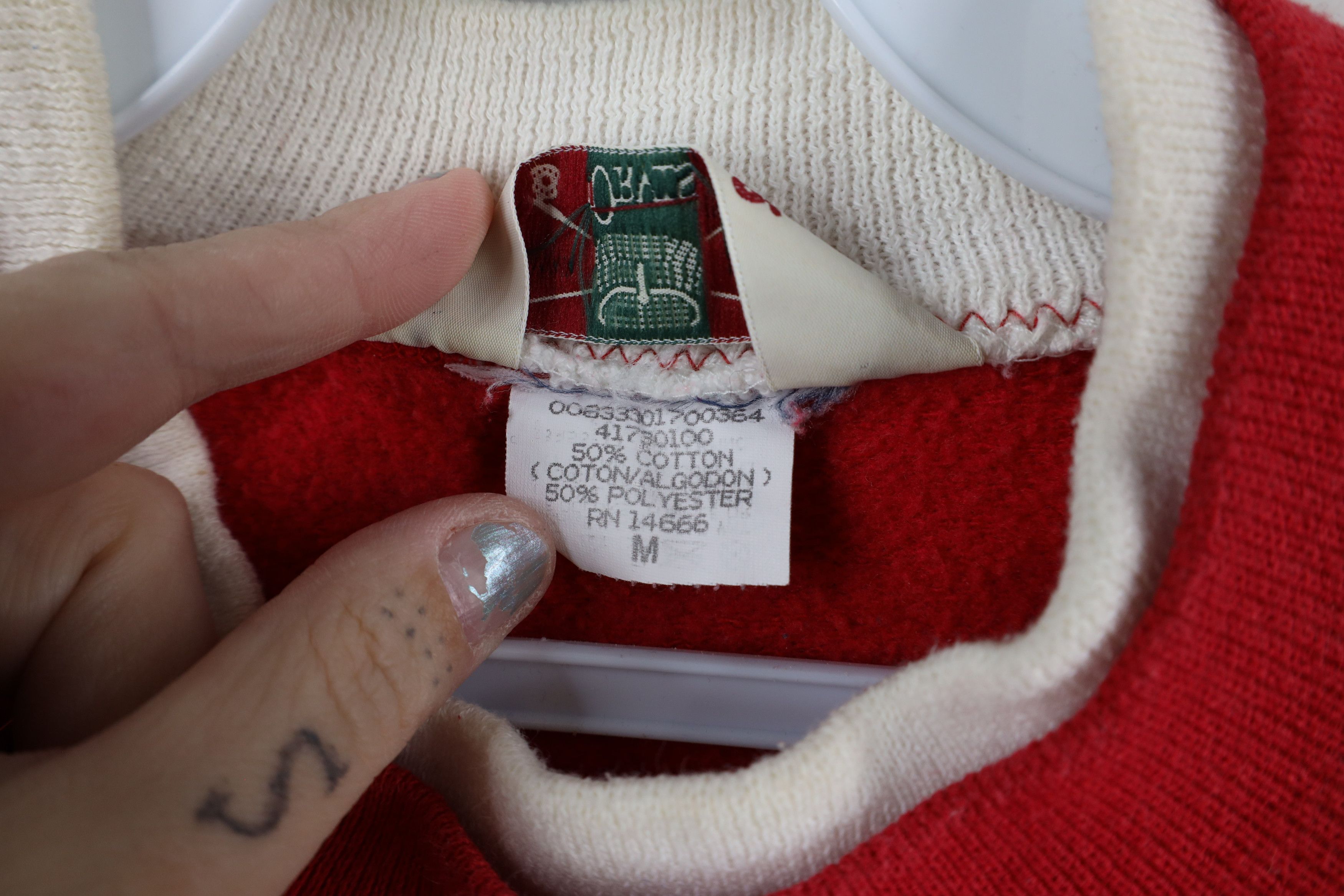 Orvis × Vintage Vintage 90s Orvis Christmas Polar Bear Sweatshirt Red USA Size M / US 6-8 / IT 42-44 - 7 Thumbnail