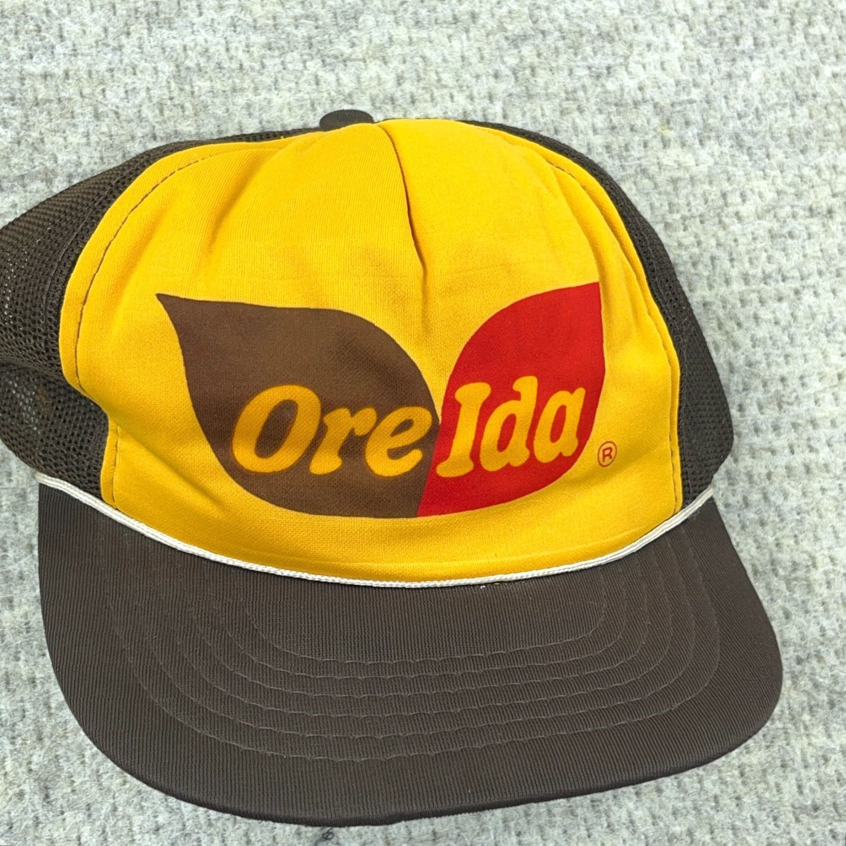 Vintage VINTAGE OreIda Trucker Hat Cap Snapback Brown Yellow 80s 90s Size ONE SIZE - 2 Thumbnail