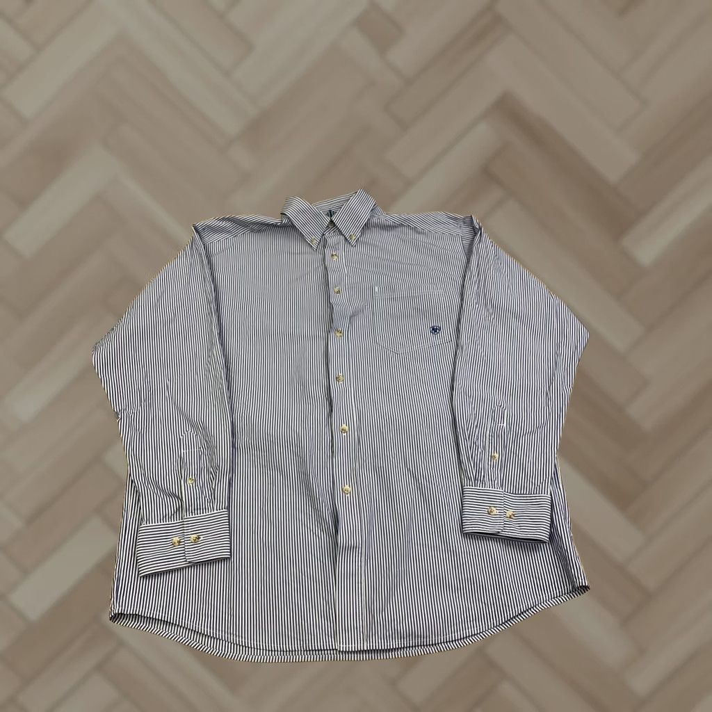 Ariat Ariat Pro Series Striped Button-Up Shirt Men XL Blue Casual Work Western Size US XL / EU 56 / 4 - 1 Thumbnail