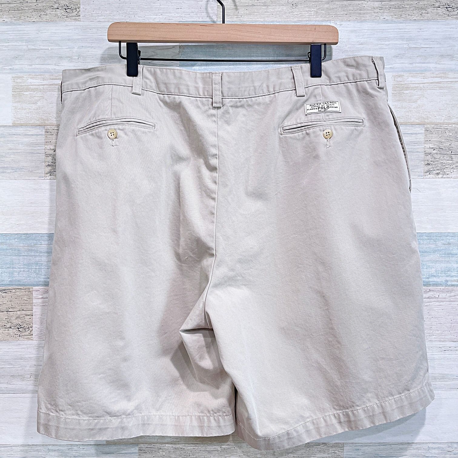 Polo Ralph Lauren POLO Ralph Lauren Tyler Pleated Chino Shorts Beige 9" Men 42 Size US 42 / EU 58 - 3 Thumbnail