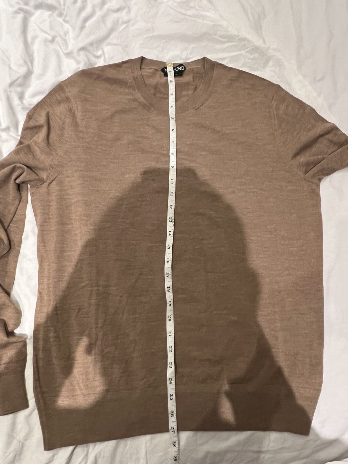 Tom Ford TOM FORD FINE GAUGE MERINO CREWNECK LIGHTTAUPE BROWN SIZE 52 Size US L / EU 52-54 / 3 - 16 Thumbnail
