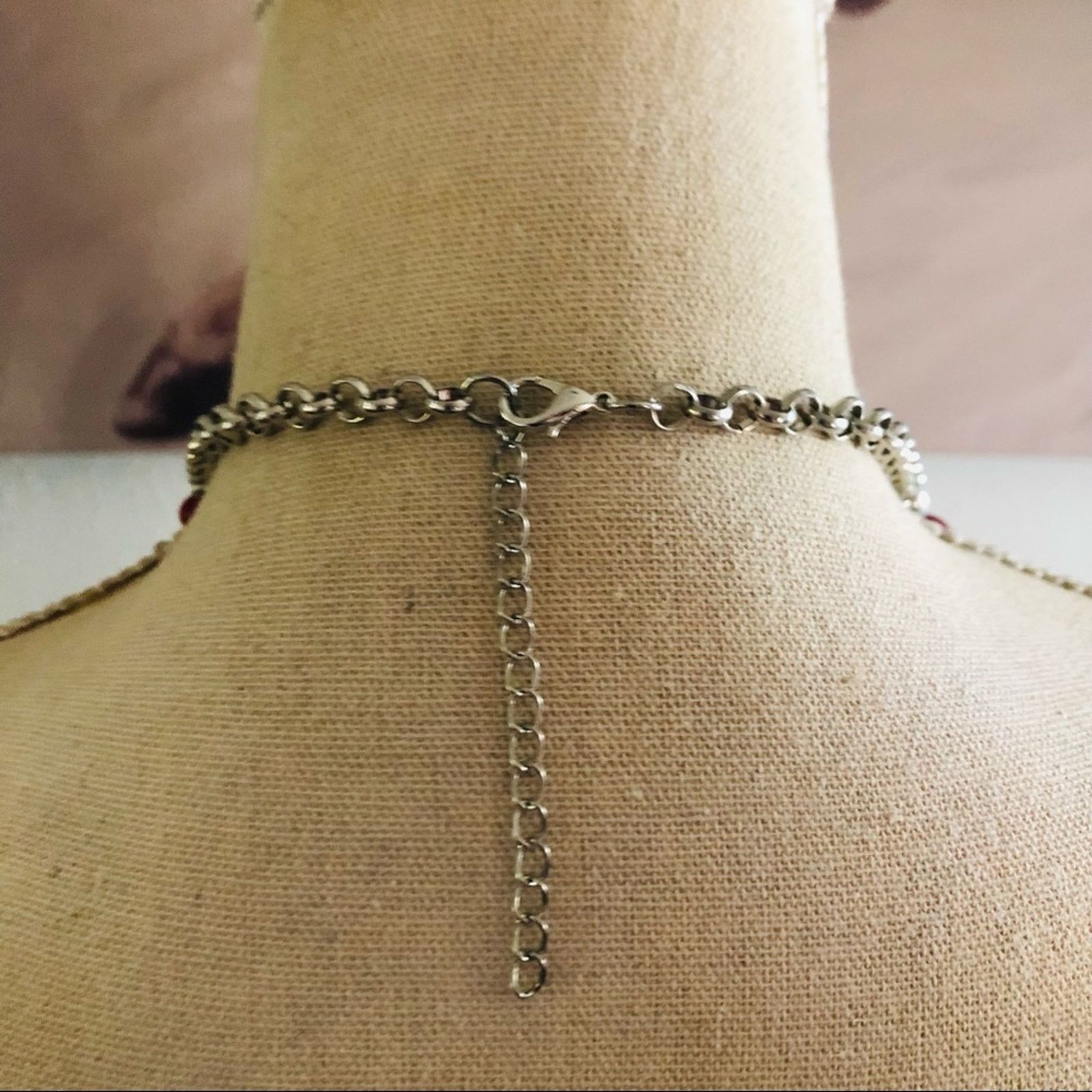 Jewelry Merlot beaded cluster silver chain link necklace Size ONE SIZE - 5 Thumbnail