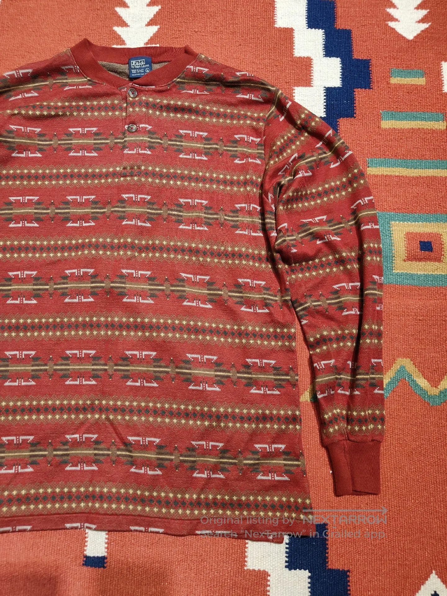 RRL Ralph Lauren Vintage Ralph Lauren RRL Henley Sweater. Size US L / EU 52-54 / 3 - 2 Thumbnail