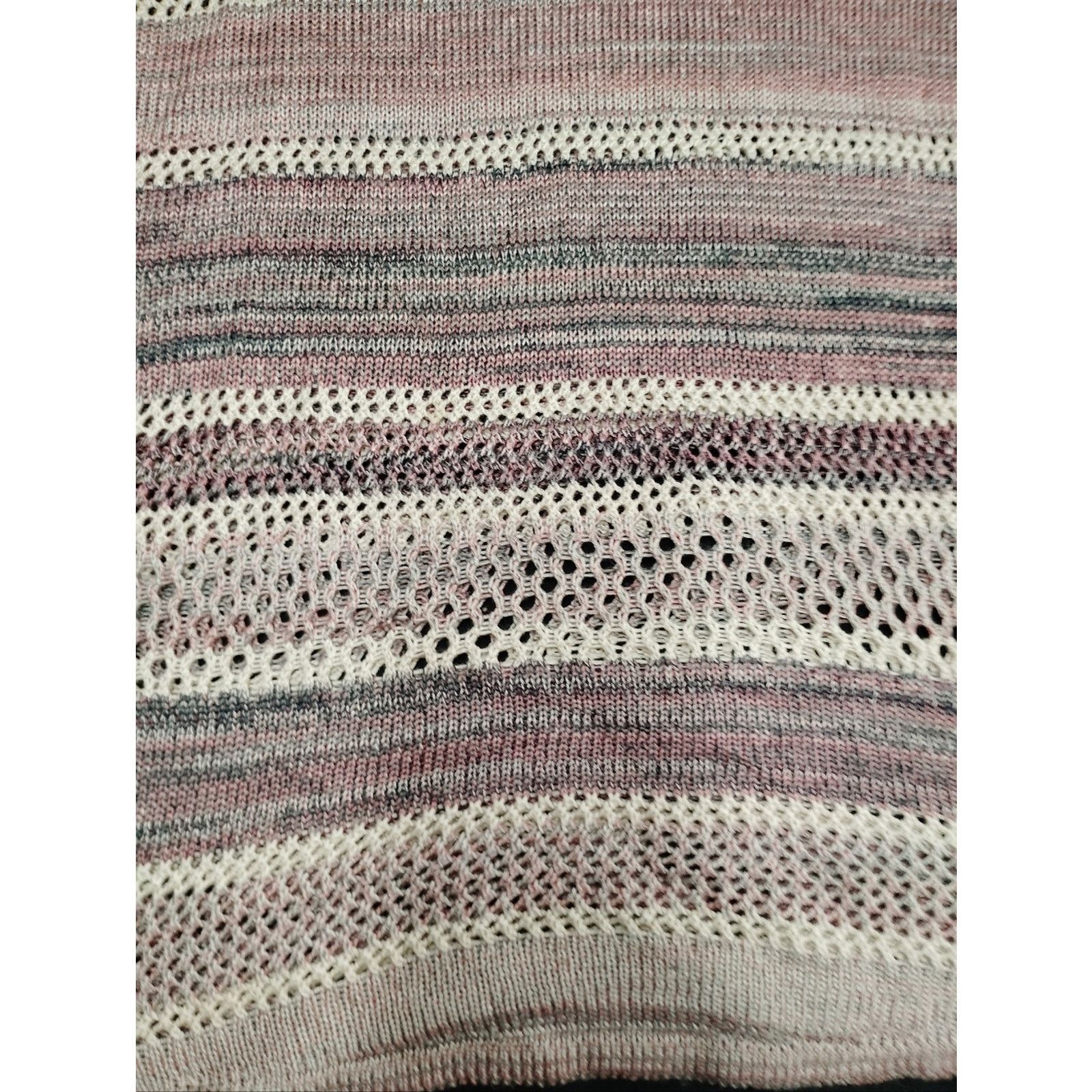 Style & Co Style & Co Open-Knit Sweater in Pink and Cream Size S / US 4 / IT 40 - 2 Thumbnail