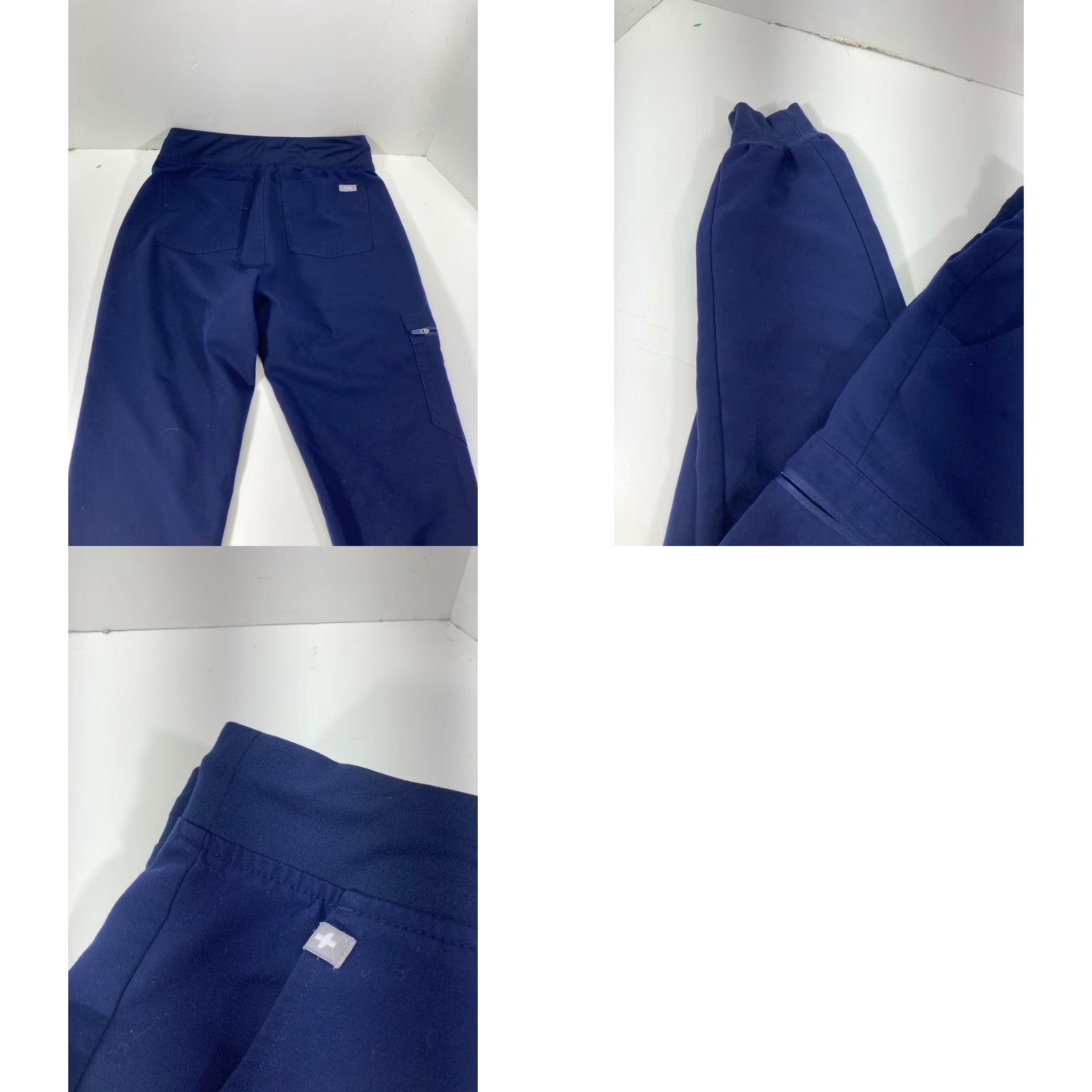 Vintage FIGS Scrub Jogger Pants Womens XS Navy Blue Stretch Elastic Waist Straight Leg Size 26" / US 2 / IT 38 - 9 Thumbnail