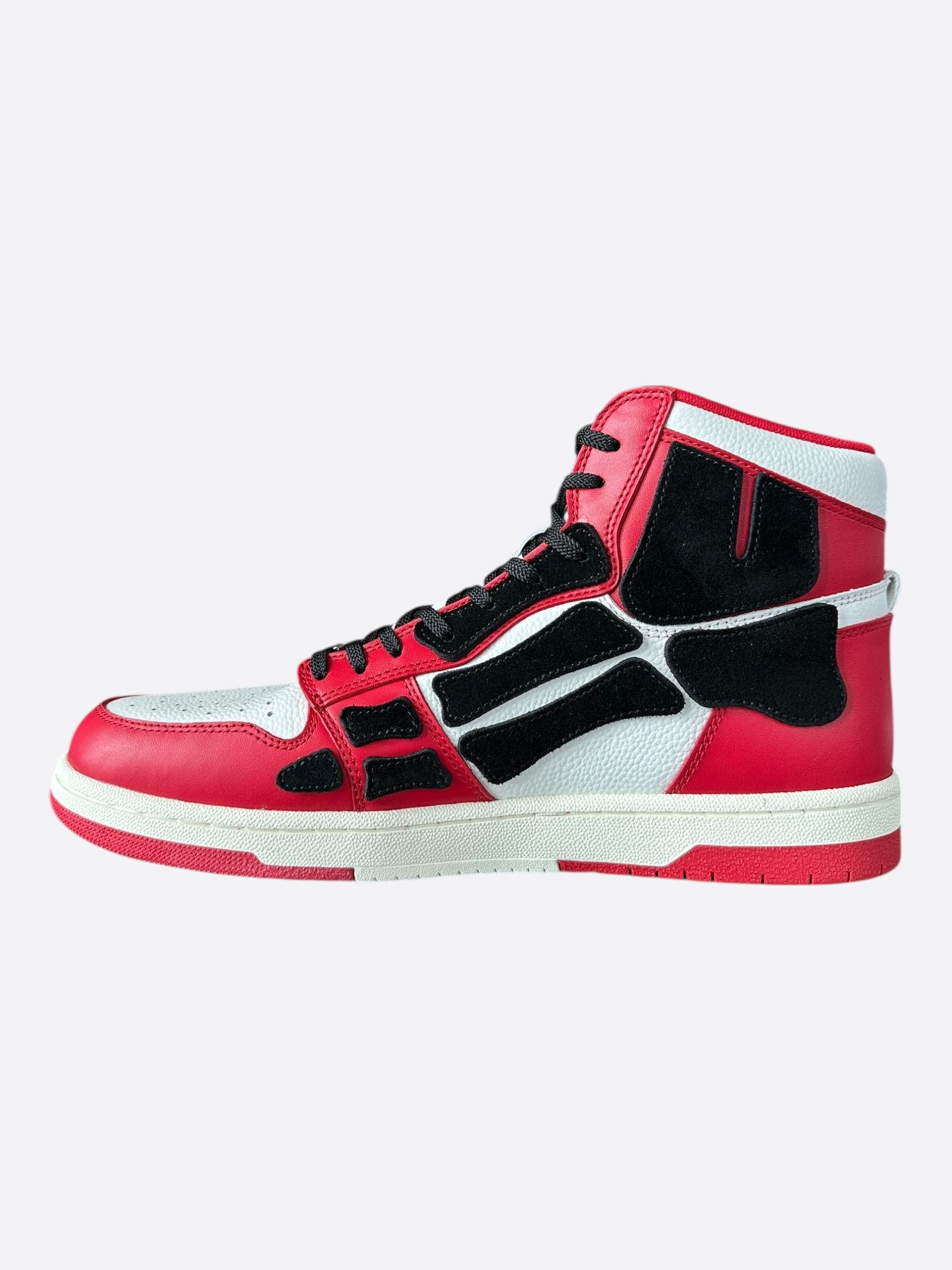 Amiri Amiri Red White & Black Skeleton High Top Sneakers Size US 13 / EU 46 - 6 Thumbnail