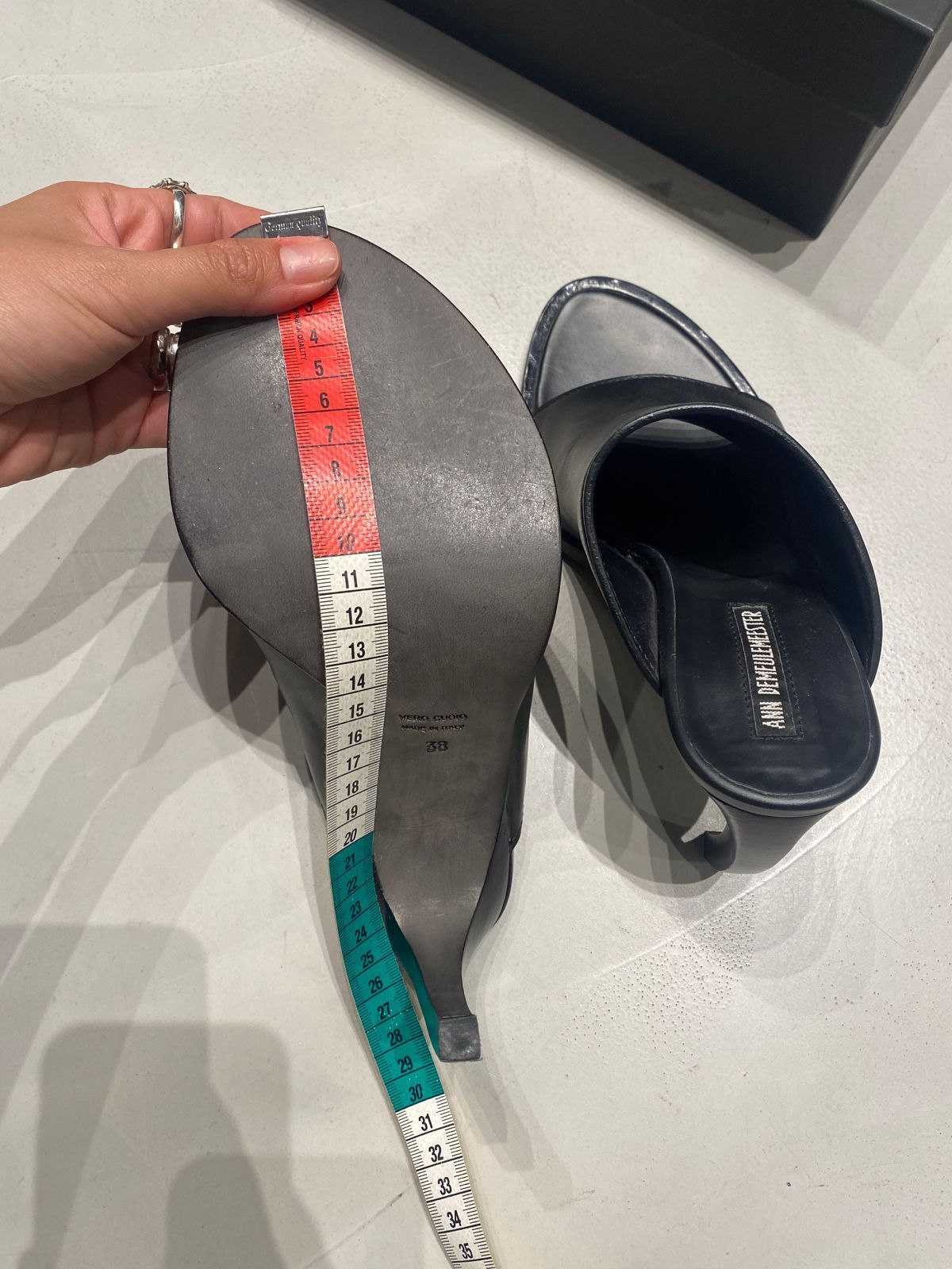 Ann Demeulemeester BLACK LEATHER MULES Size US 8 / IT 38 - 8 Thumbnail