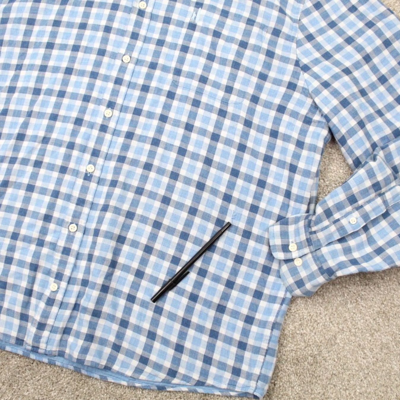 johnnie-O johnnie-O Shirt Mens XL Blue Plaid Button-Down Long Sleeve Cotton Casual Classic Preppy Size US XL / EU 56 / 4 - 5 Thumbnail