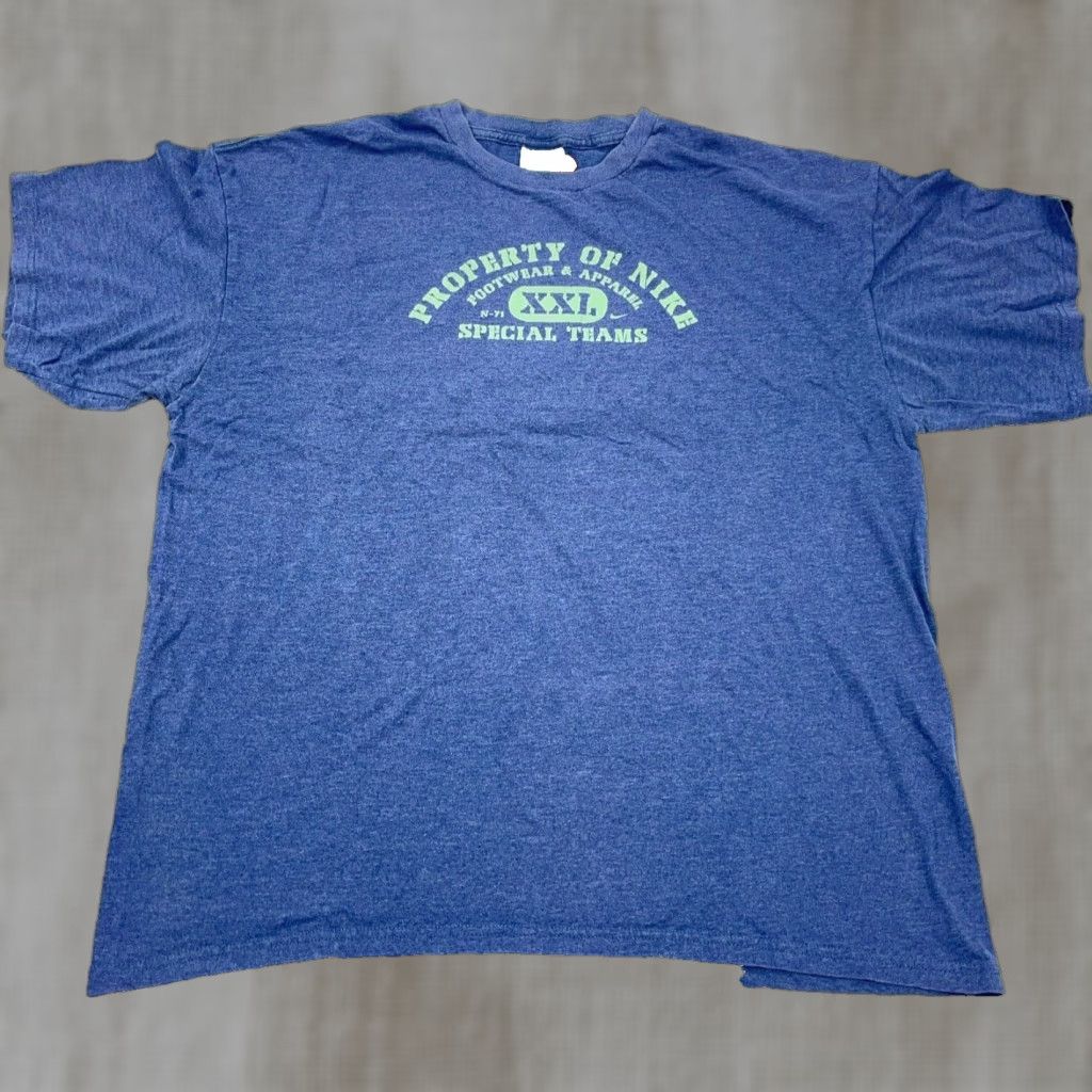 Nike VINTAGE Nike Shirt Men XL Blue Tee Graphic Print Logo T-Shirt Classic Retro 90s Theme Mens Size US XL / EU 56 / 4 - 1 Thumbnail