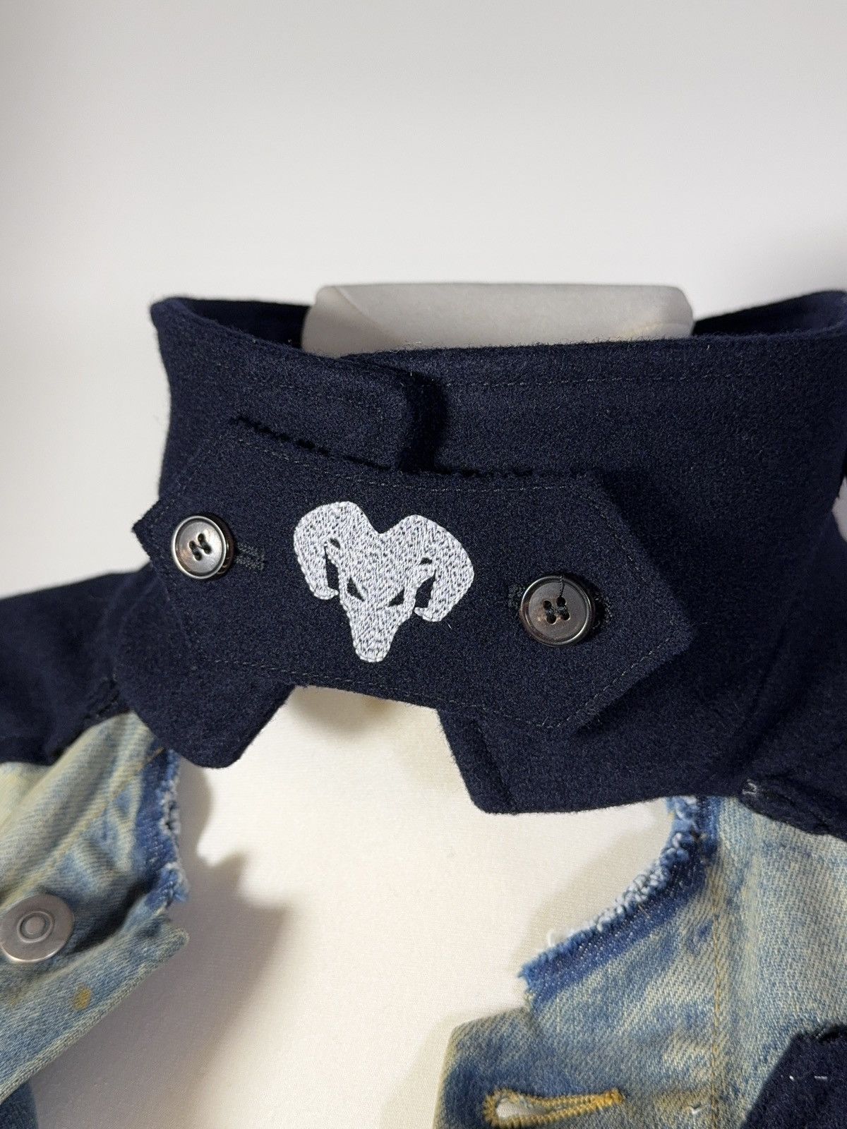 Maison Margiela Maison Margiela Deconstructed Hybrid Wool/Denim Coat Size S / US 4 / IT 40 - 6 Thumbnail
