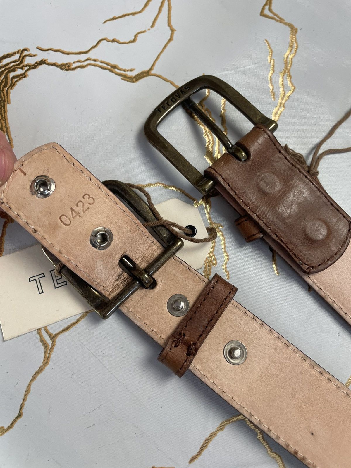 Tecovas New Tecovas Men Brown Genuine Goat Leather Belt Size 36 Size 36 - 7 Thumbnail