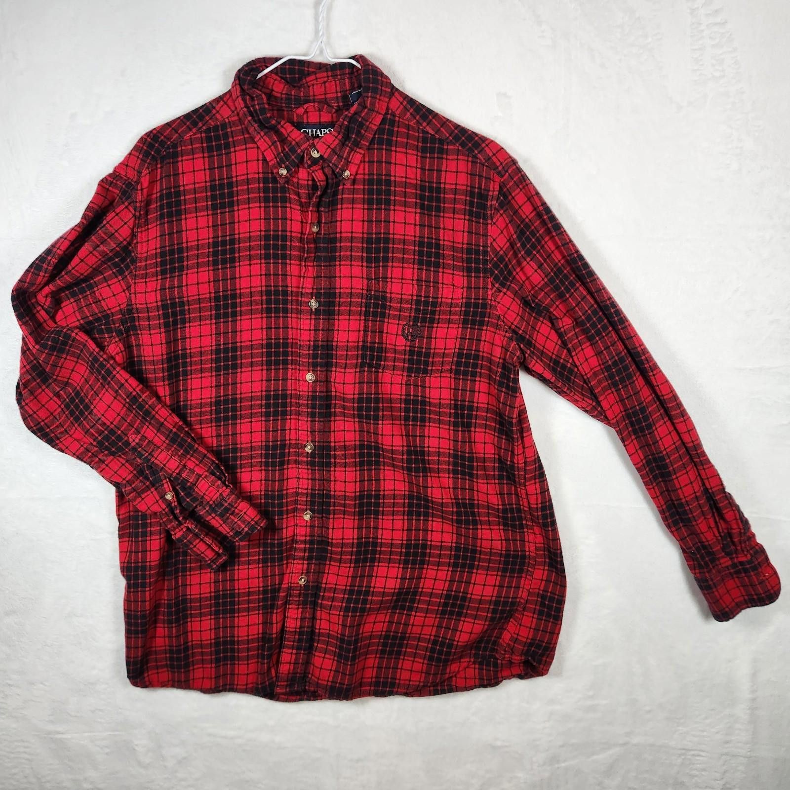 Chaps Chaps Red Plaid Brushed Flannel Size Large Cotton Size US L / EU 52-54 / 3 - 1 Thumbnail