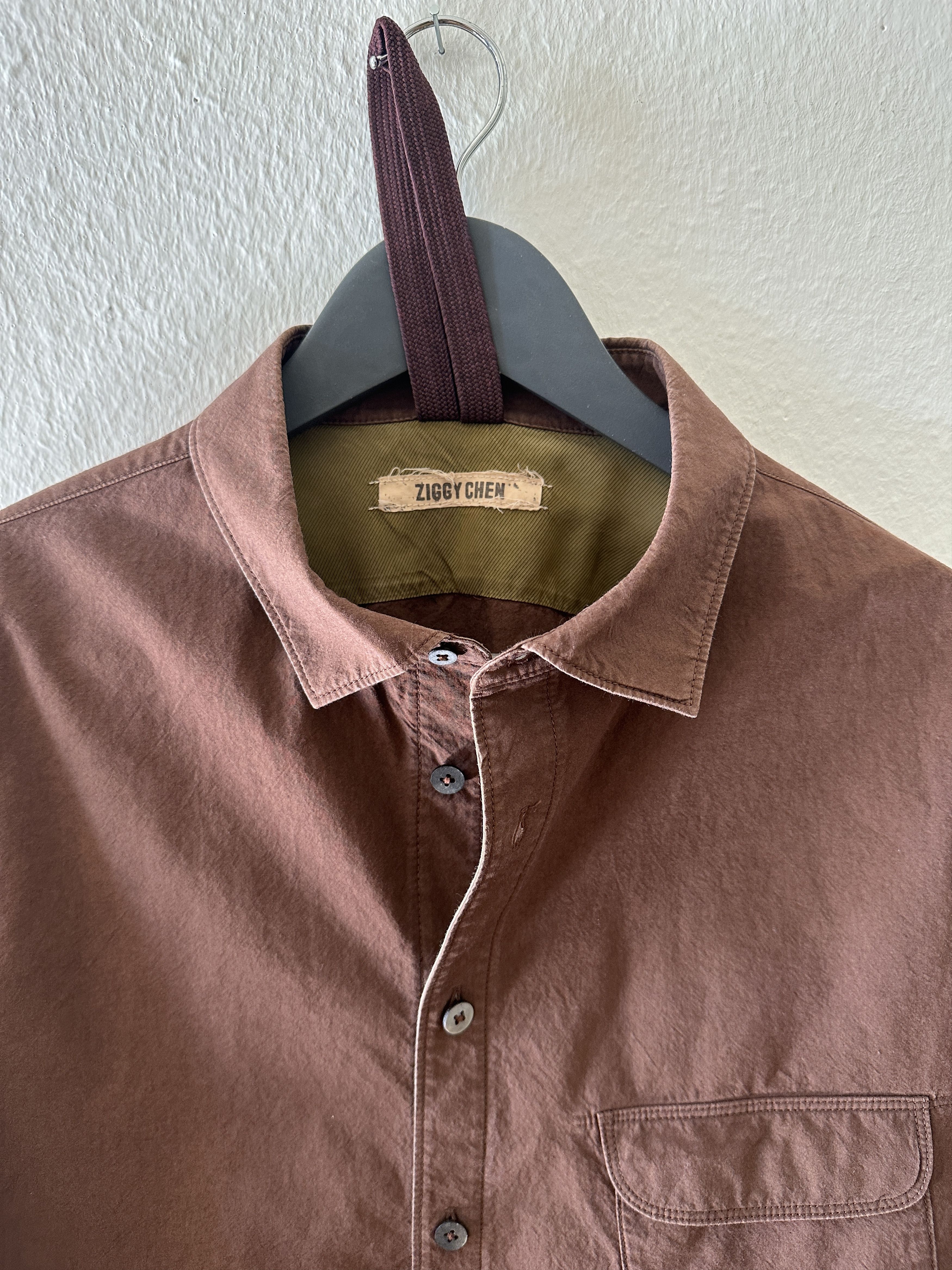 ZIGGY CHEN - SIZE 48 - BROWN SHIRT Shirts Button Ups