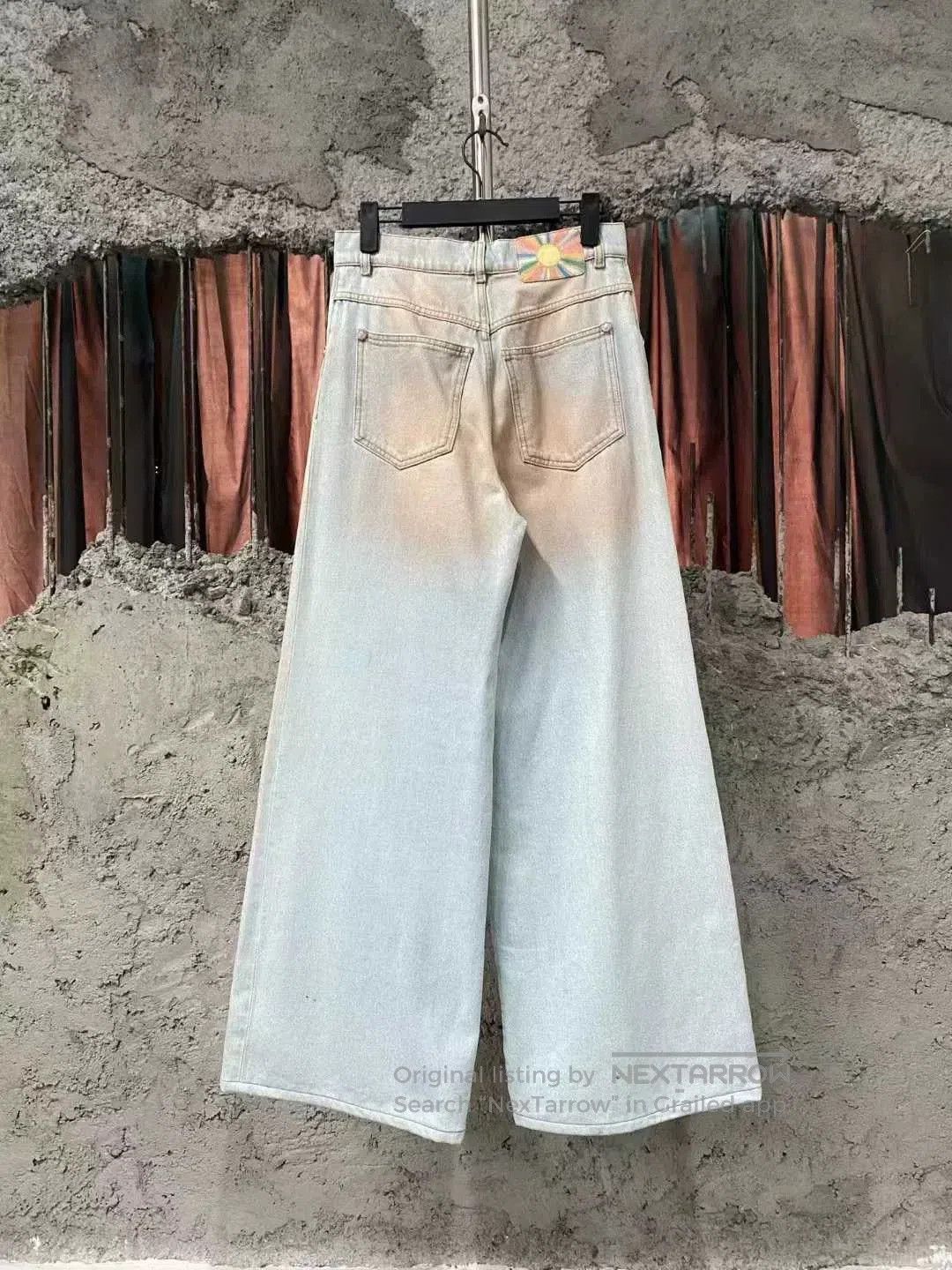 Chanel Chanel Orange Gradient Wide-Leg Jeans. Size 33" - 2 Thumbnail
