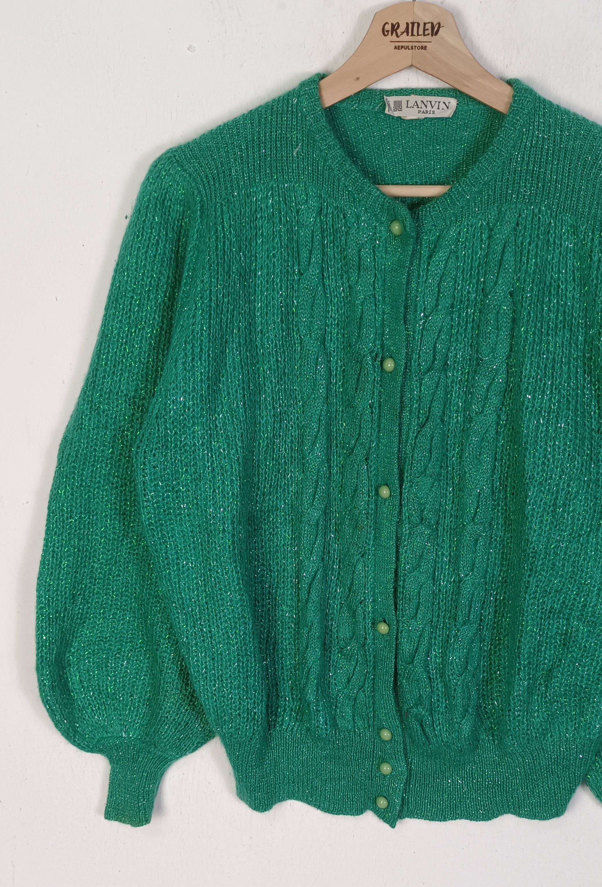 Lanvin Rare 70🔥Lanvin Paris Seta Lana Cardigan Size M / US 6-8 / IT 42-44 - 4 Thumbnail