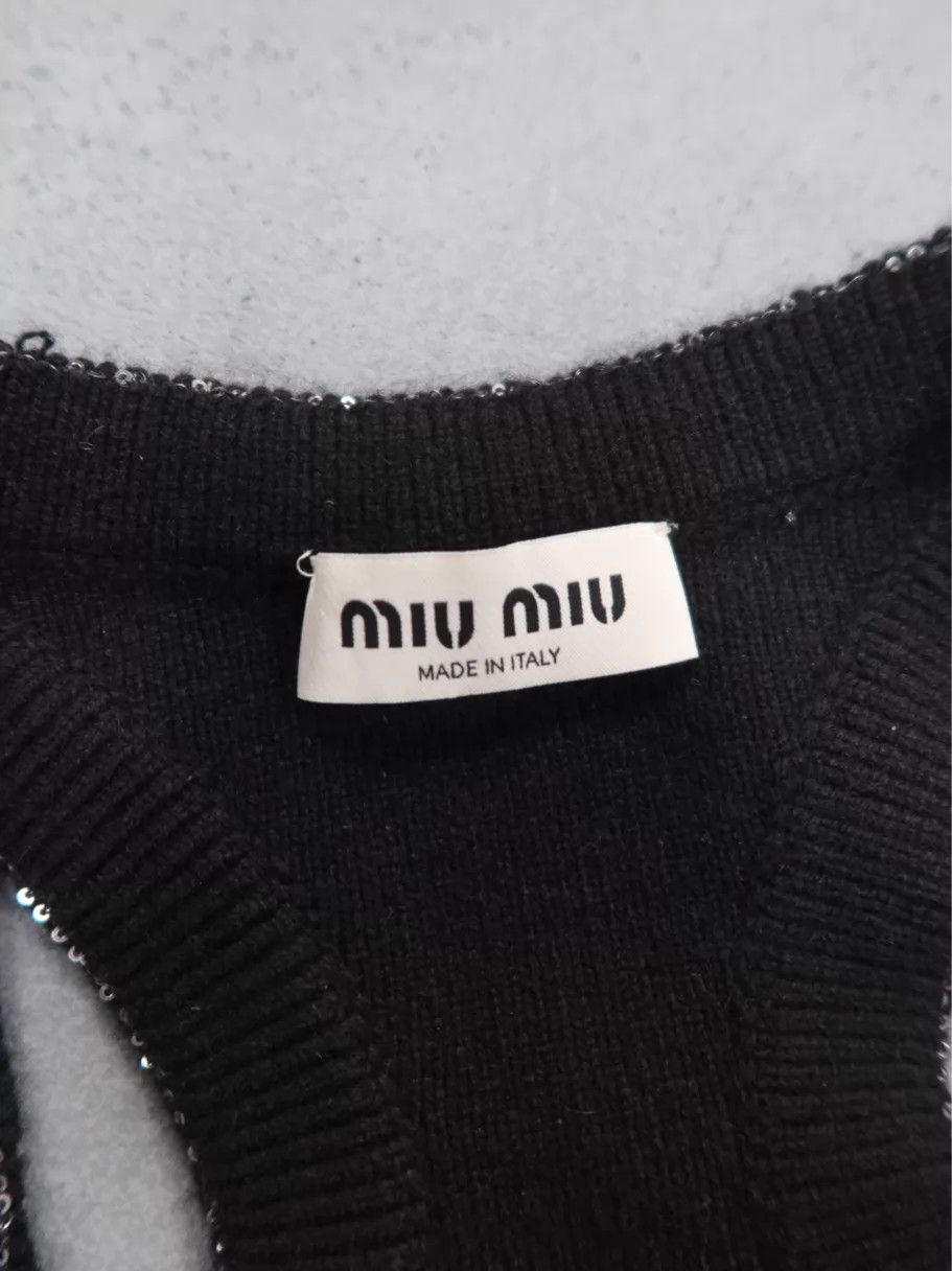 Miu Miu MIU MIU Logo Crewneck Short Tank Women's Black Size S / US 4 / IT 40 - 3 Thumbnail