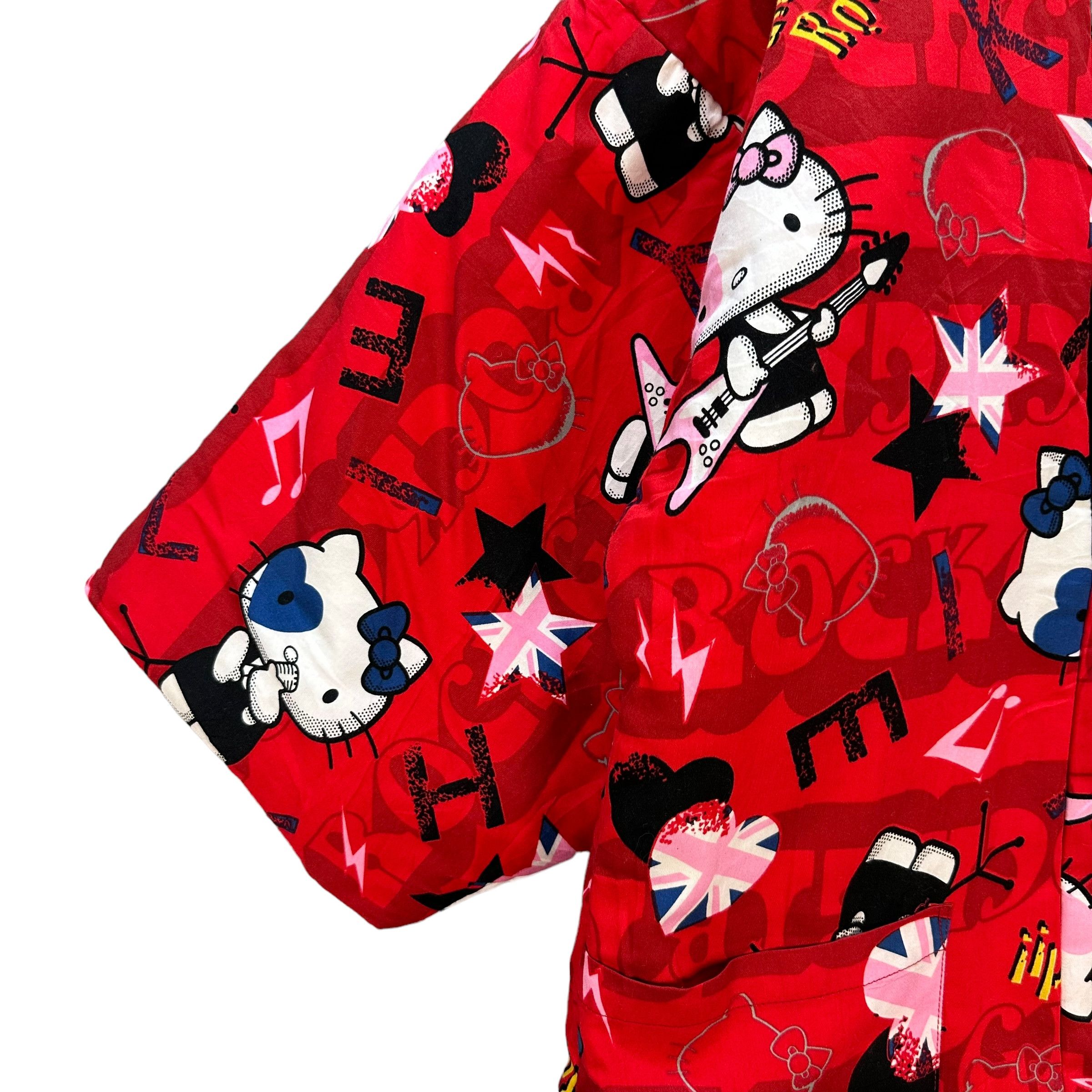 Japanese Brand HELLO KITTY ROCK GIRL FULLPRINT RED KIMONO JACKET #9119-58 Size L / US 10 / IT 46 - 4 Thumbnail