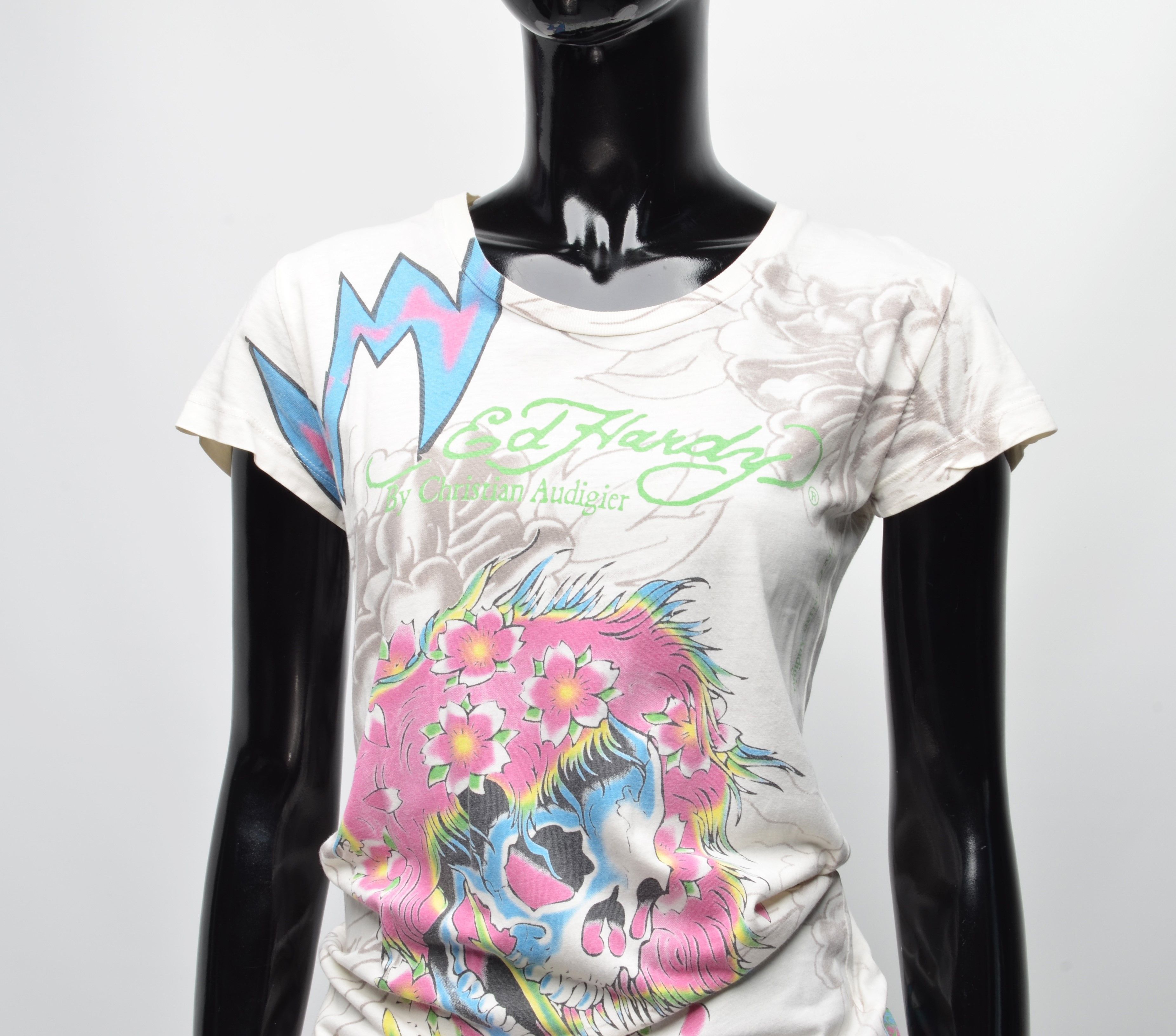 Christian Audigier Ed Hardy Y2K Tattoo Printed Tee Size L / US 10 / IT 46 - 2 Thumbnail