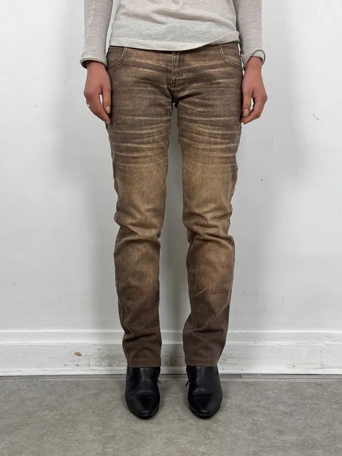 Roberto Cavalli SS2004 Cavalli Brown Overprint Sunset Pants Size 25" / US 0 / IT 36 - 1 Thumbnail