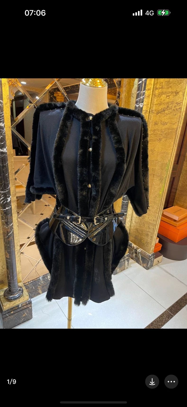 Versace Versace Strip fur cape vase type cardigan coat dress Size M / US 6-8 / IT 42-44 - 1 Thumbnail