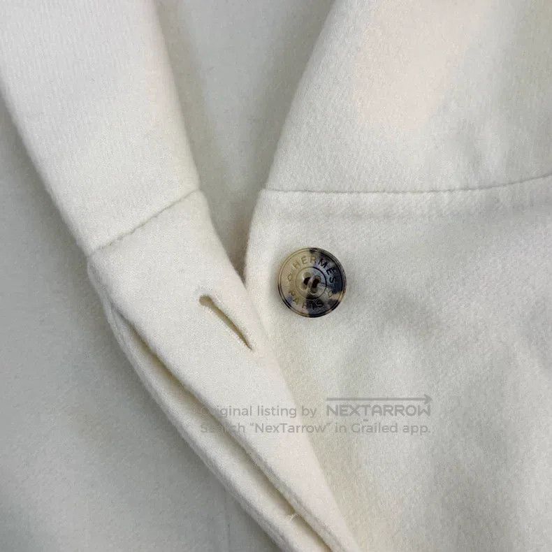 Hermes Hermes Off-White Cashmere Coat Size XS / US 0-2 / IT 36-38 - 7 Thumbnail