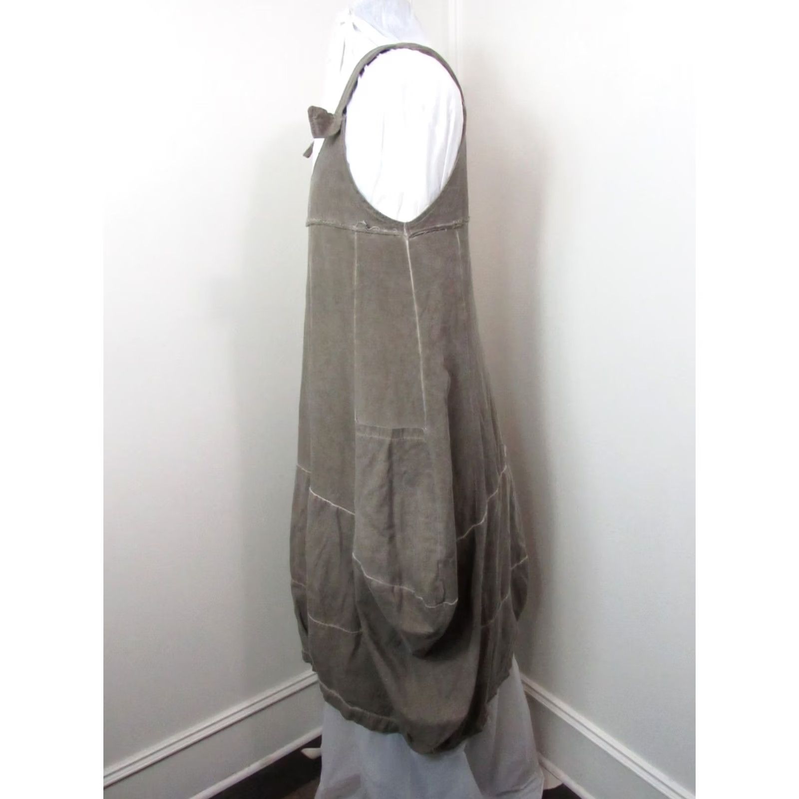 Olive LUUKAA Sleeveless Dress Top Size 1 Faded Olive Cotton Jersey Women Size XS / US 0-2 / IT 36-38 - 2 Thumbnail