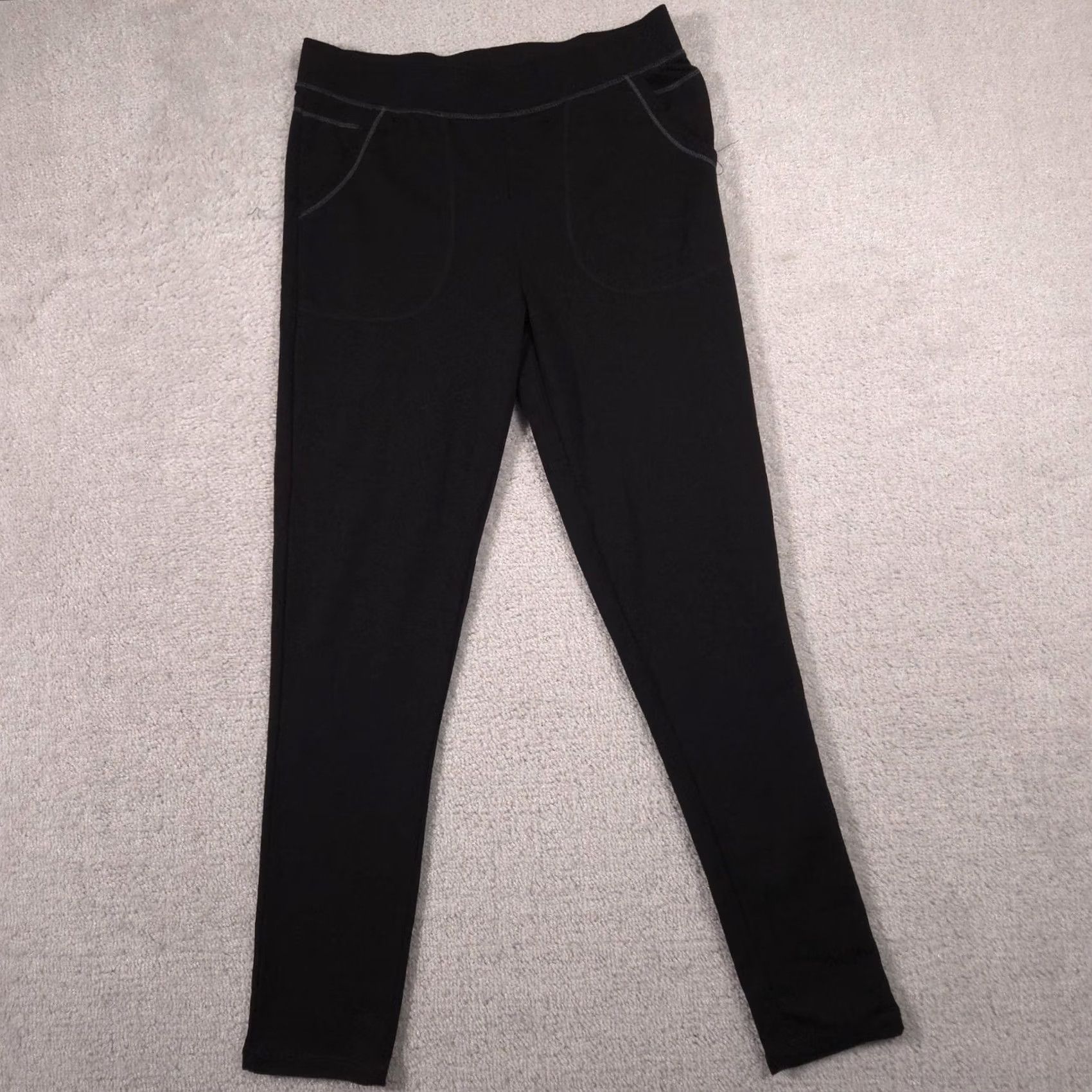 Vintage ClimateRight by Cuddl Duds Leggings Womens Small Black Mid Rise Ankle Pockets Size 28" / US 6 / IT 42 - 3 Thumbnail