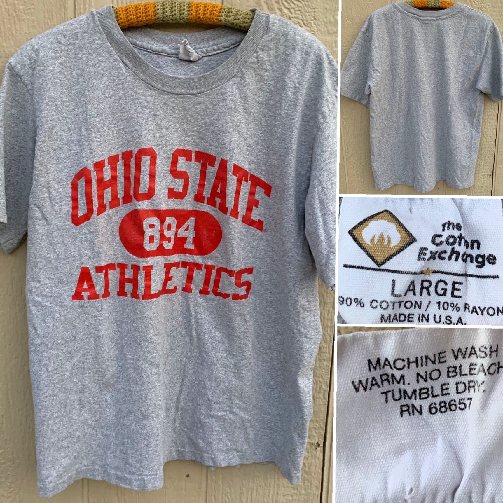 Vintage VINTAGE Ohio State 894 Athletics T-Shirt Single Stitch Made In USA Size L Gray Men Cotton Exchange Graphic Tee Sportswear/Beach 90s Theme Mens Size US L / EU 52-54 / 3 - 2 Thumbnail