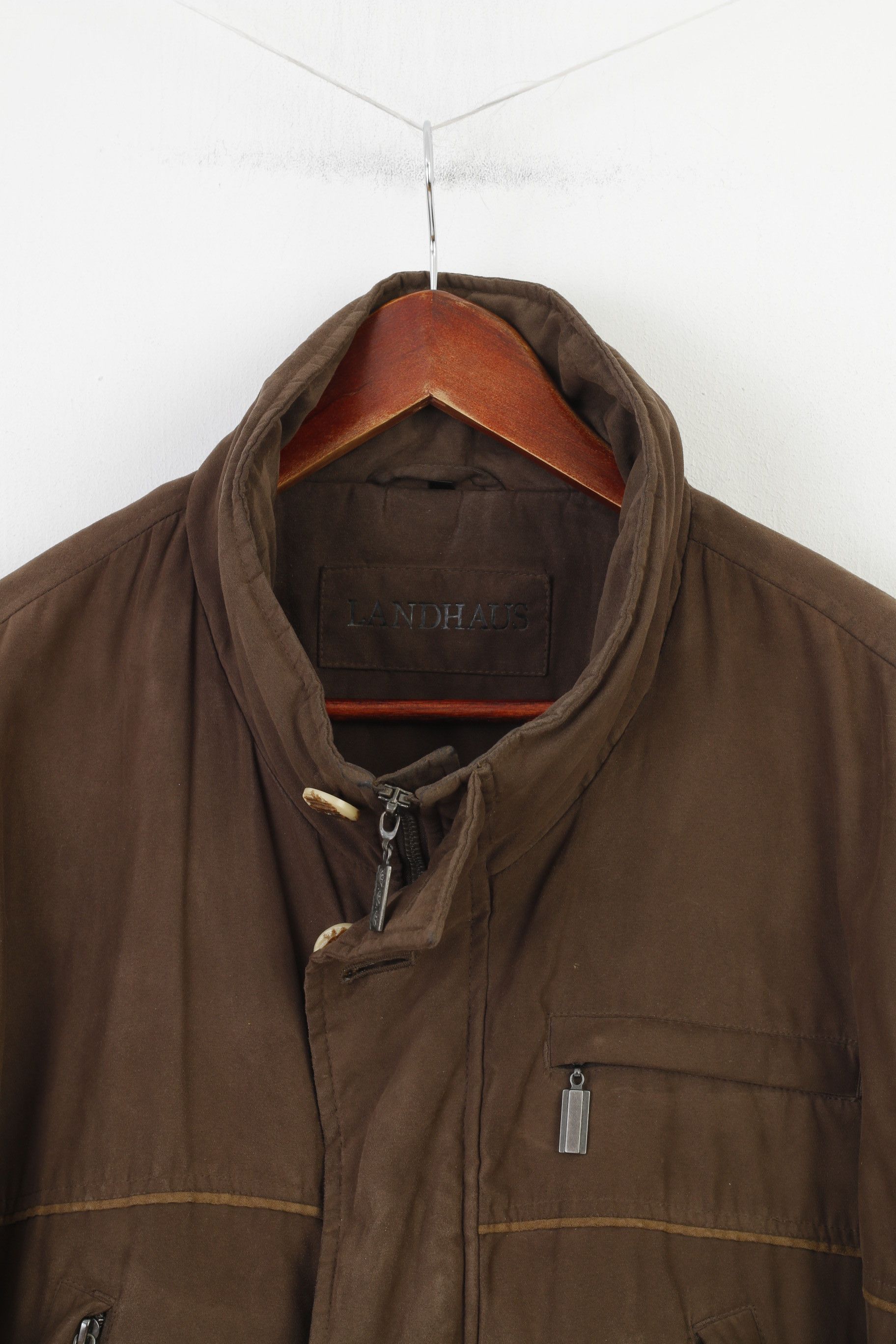 C&A × Vintage Landhaus Men 56 XL Jacket Brown Full Zipper C&A 0186 Size US XL / EU 56 / 4 - 2 Thumbnail