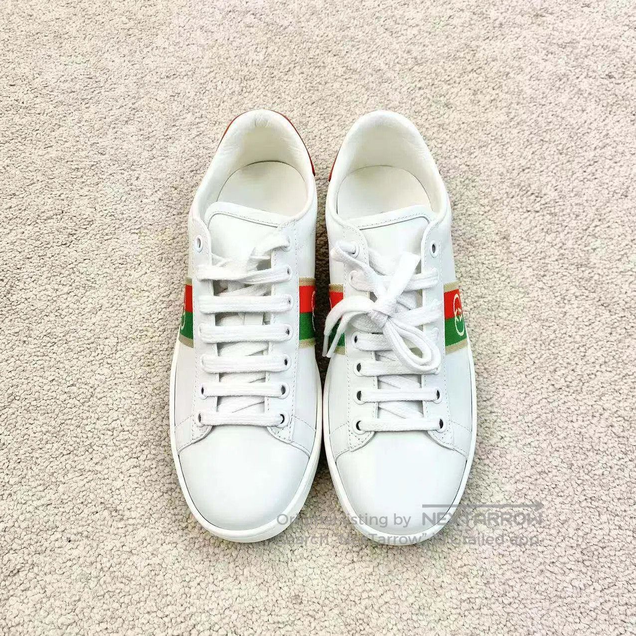 Gucci Guicci Double G logo red and green webbing casual shoes| Size US 5.5 / IT 35.5 - 3 Thumbnail