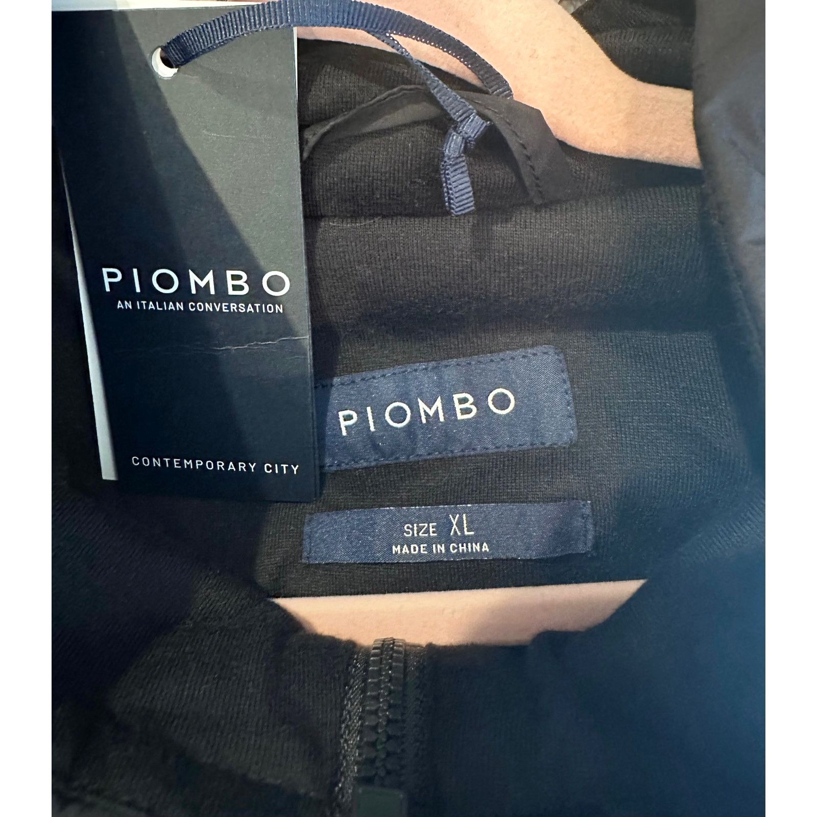 PIOMBO Piombo Regular High Neck Full Zip Fit Jacket Black XL Size US XL / EU 56 / 4 - 13 Thumbnail