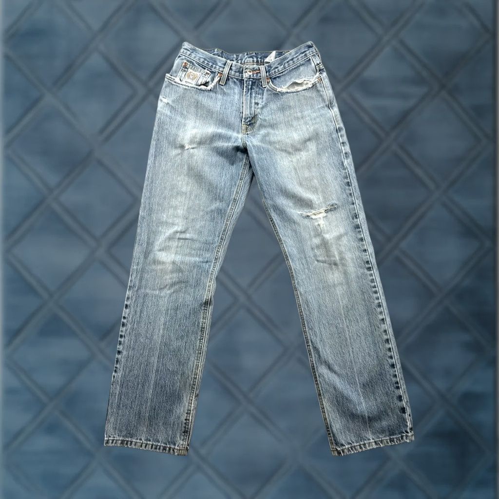 Vintage Cinch Men's White Label Relaxed Fit Jeans Size 31x32 Light Blue Wash Denim 5-Pocket Casual Western Cowboy Style Size US 31 - 1 Thumbnail