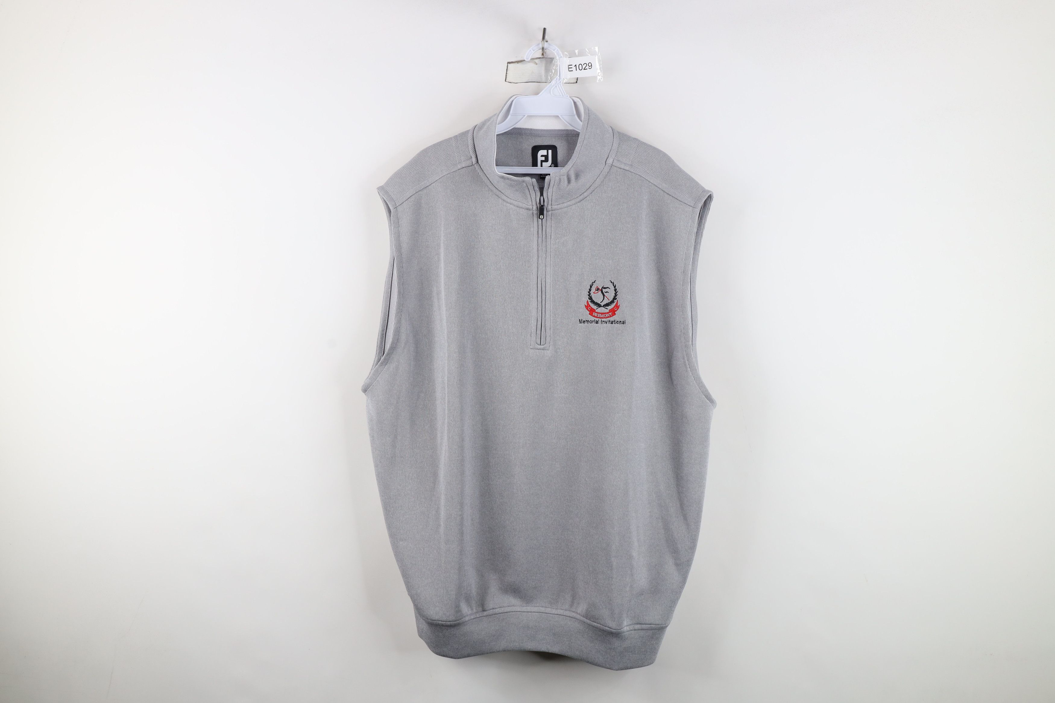 FootJoy Logo Ribbed Knit Half Zip Golfing Golf Sweater Vest