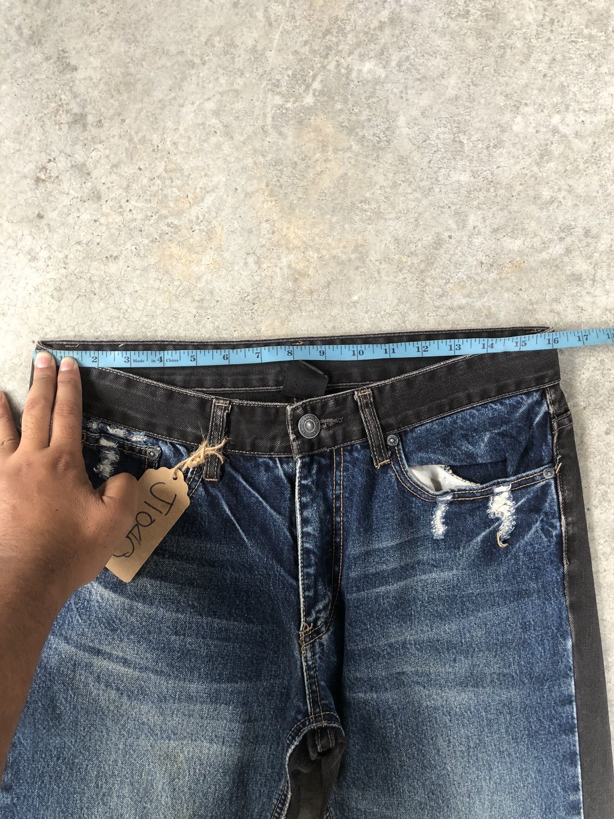 N.Hoolywood N. Hoolywood Double Sided Two Tone Denim Distressed Size US 32 / EU 48 - 24 Thumbnail