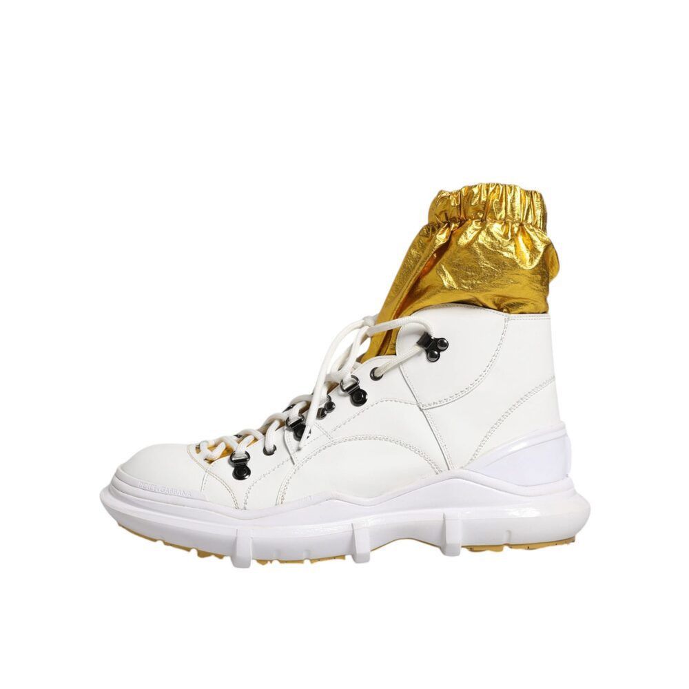 Dolce & Gabbana Dolce & Gabbana White Nylon Galileo High Top Sneakers Shoes Size US 11 / EU 44 - 6 Thumbnail
