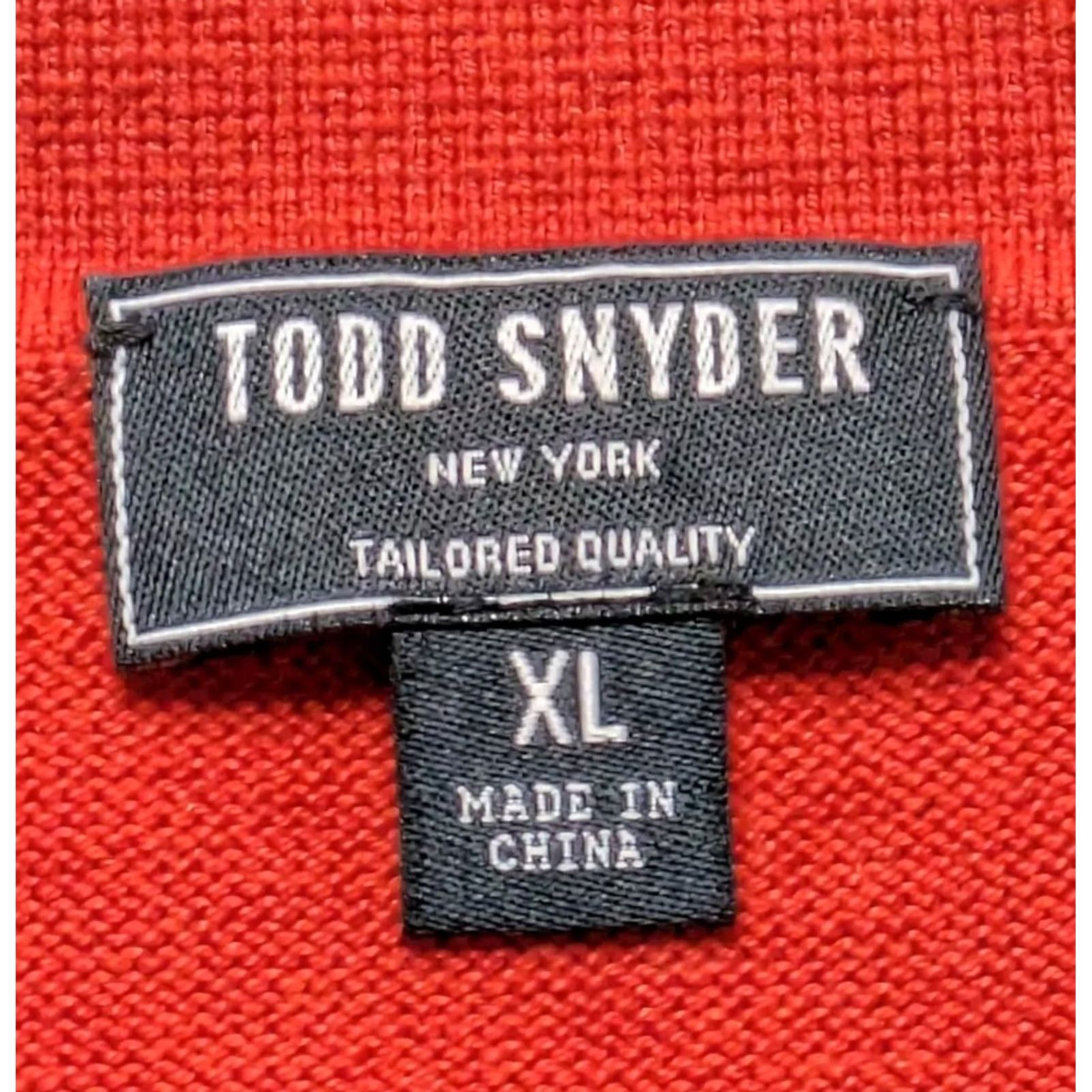 Todd Snyder Todd Snyder Sweater Shirt Button Up Placket Cotton Silk Tipped Riviera Ribbed XL Orange Mens Size US XL / EU 56 / 4 - 5 Thumbnail