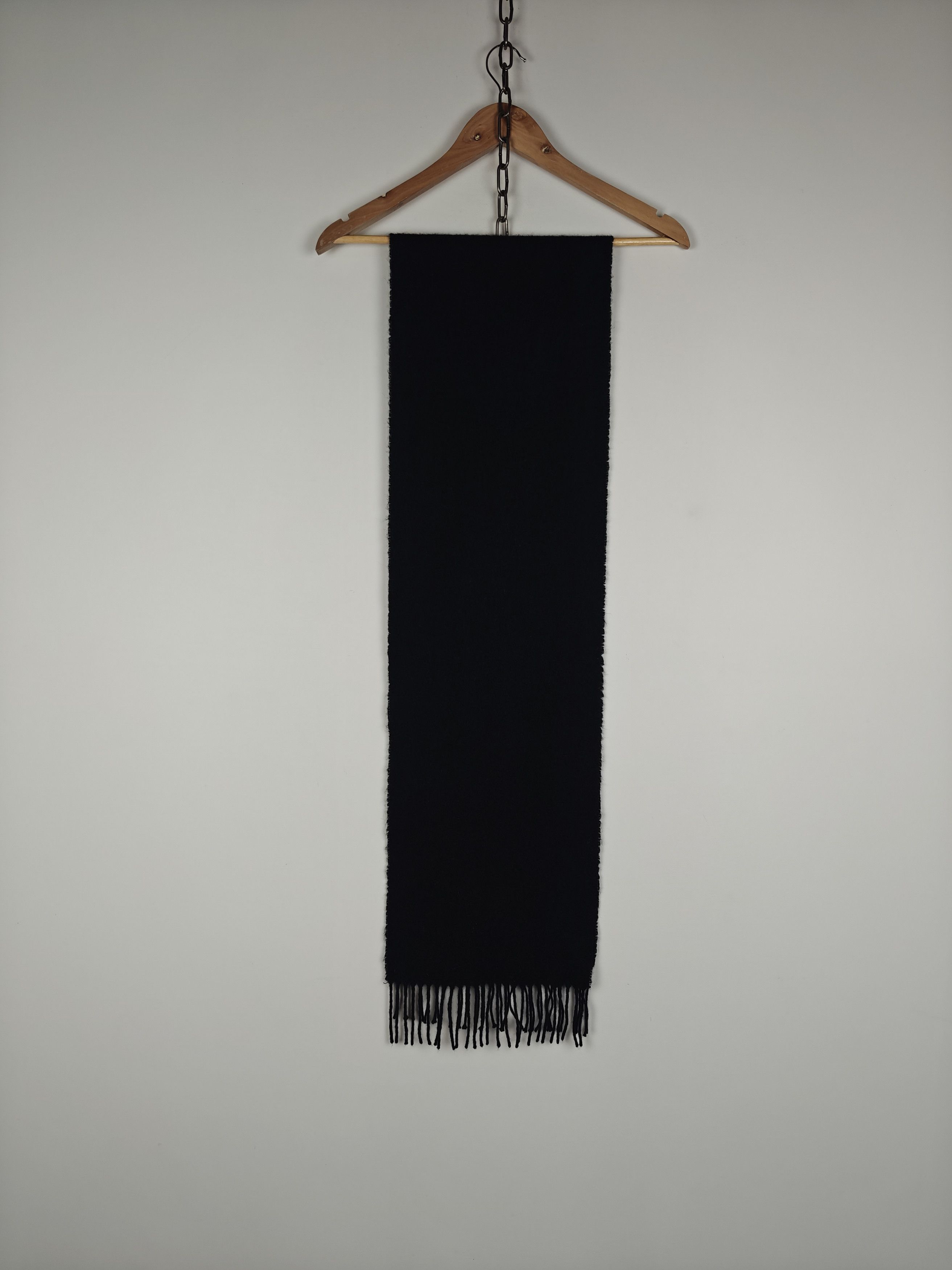 Lacoste Lacoste Wool Cashmere Scarf Black Winter Wrap Size ONE SIZE - 4 Thumbnail