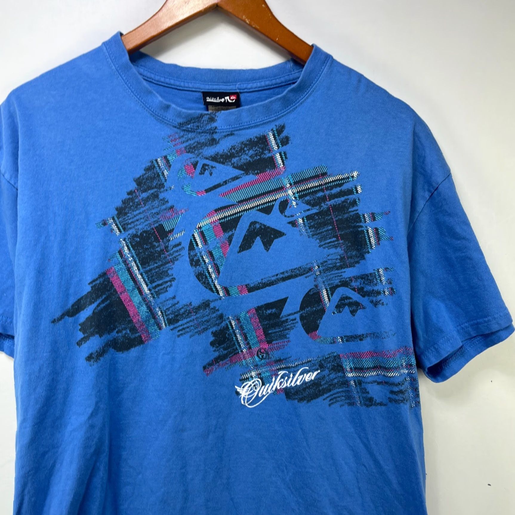 Quiksilver VINTAGE Quiksilver T-Shirt L Blue 90s Skull Graphic Print Short Sleeve Crew Neck Men Large Cotton Polyester All Seasons Regular US Size US L / EU 52-54 / 3 - 2 Thumbnail